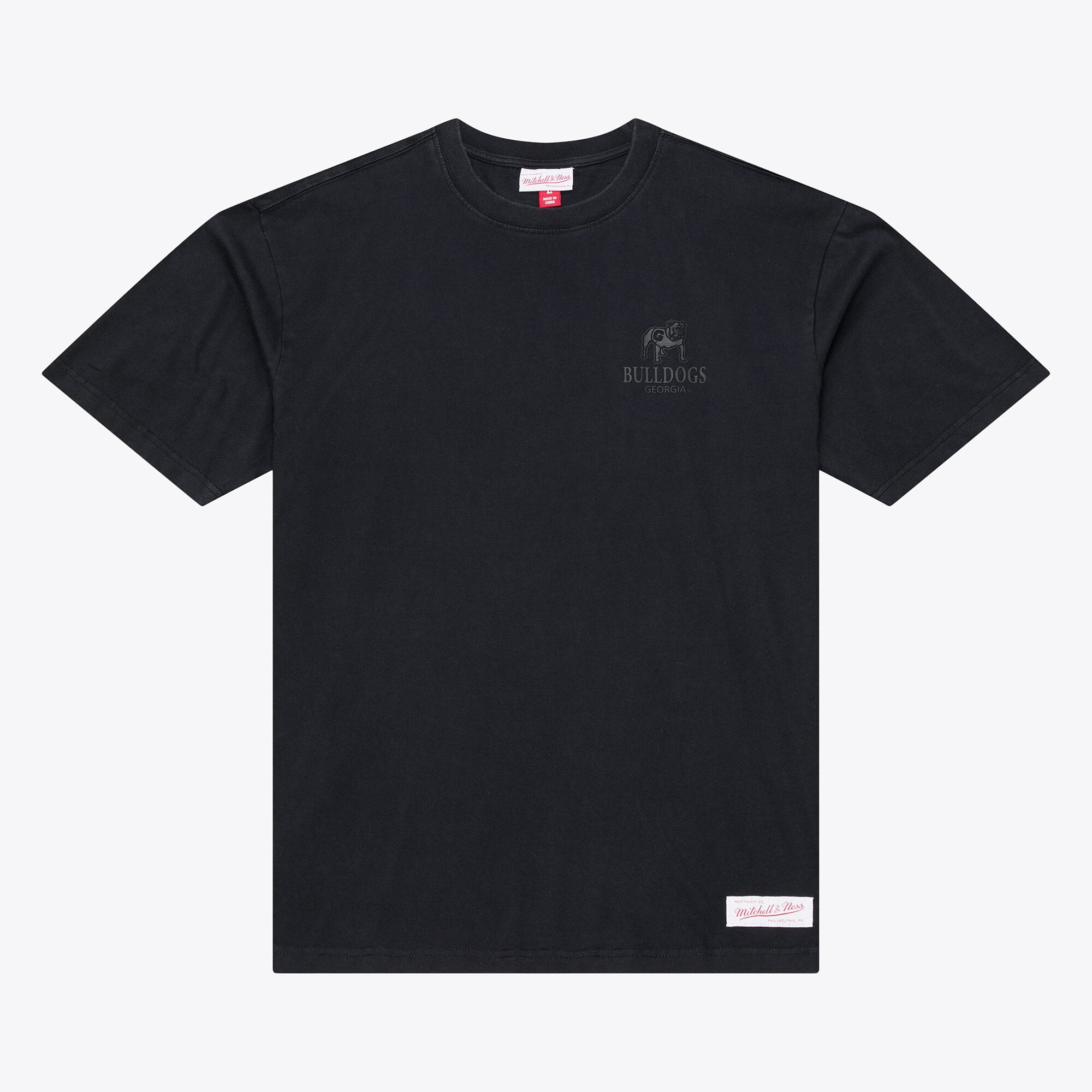 Men's Mitchell & Ness  Black Georgia Bulldogs Monochrome Icon T-Shirt