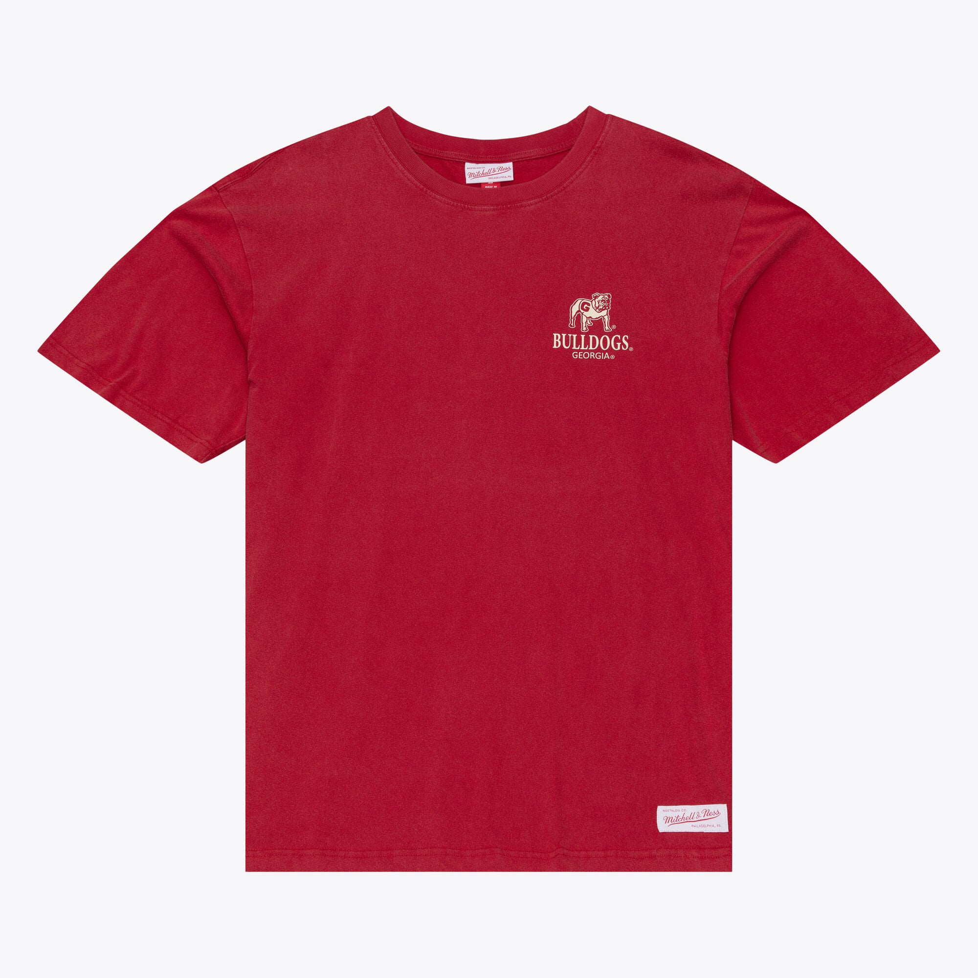 T-shirt Mitchell & Ness rouge Georgia Bulldogs Core Icon pour homme