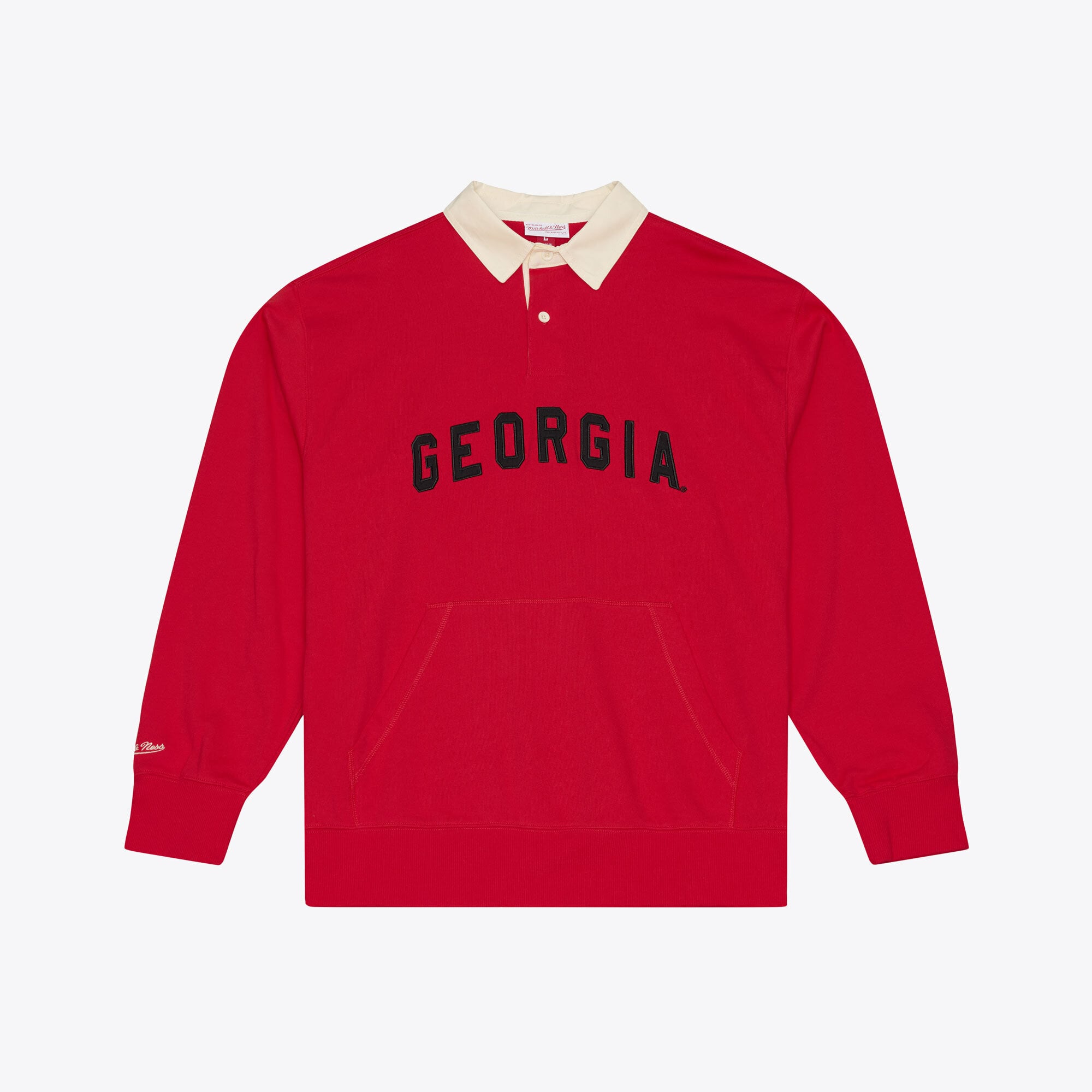 Polo à manches longues Mitchell & Ness rouge Georgia Bulldogs Retro Roots pour homme