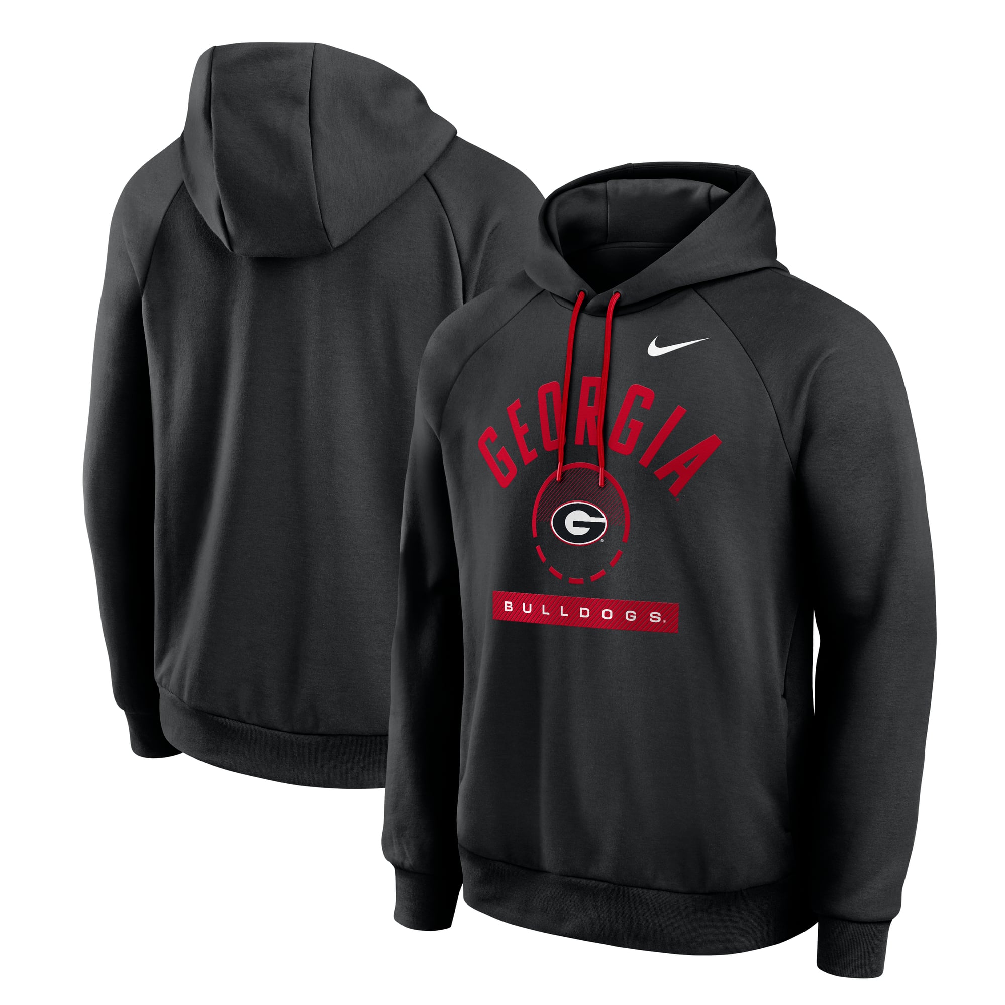 Men's Nike  Black Georgia Bulldogs Courtside Practice Dri-FIT Raglan Fleece Hoodie