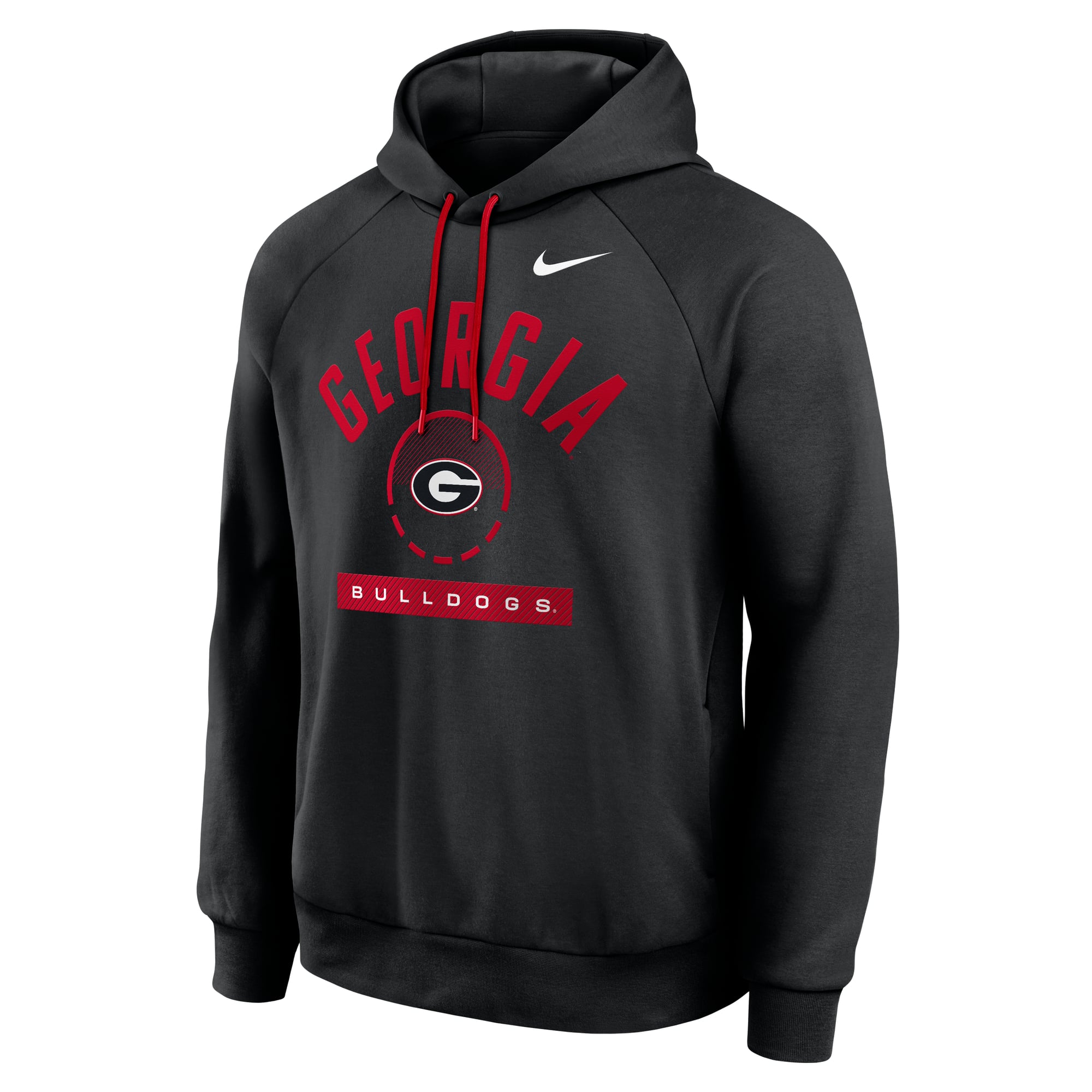 Men's Nike  Black Georgia Bulldogs Courtside Practice Dri-FIT Raglan Fleece Hoodie