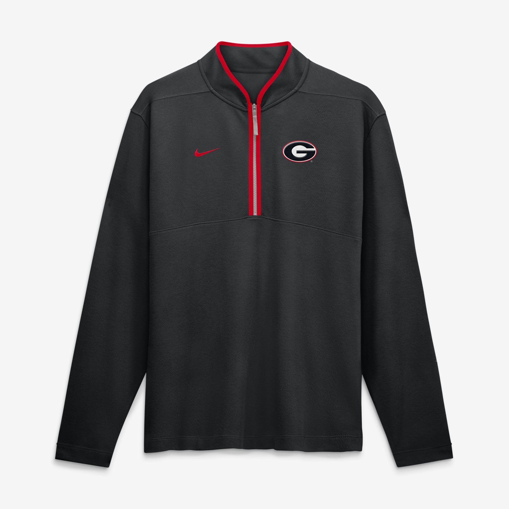 Pull-over Nike Dri-FIT demi-zip noir Georgia Bulldogs Courtside Victory pour homme