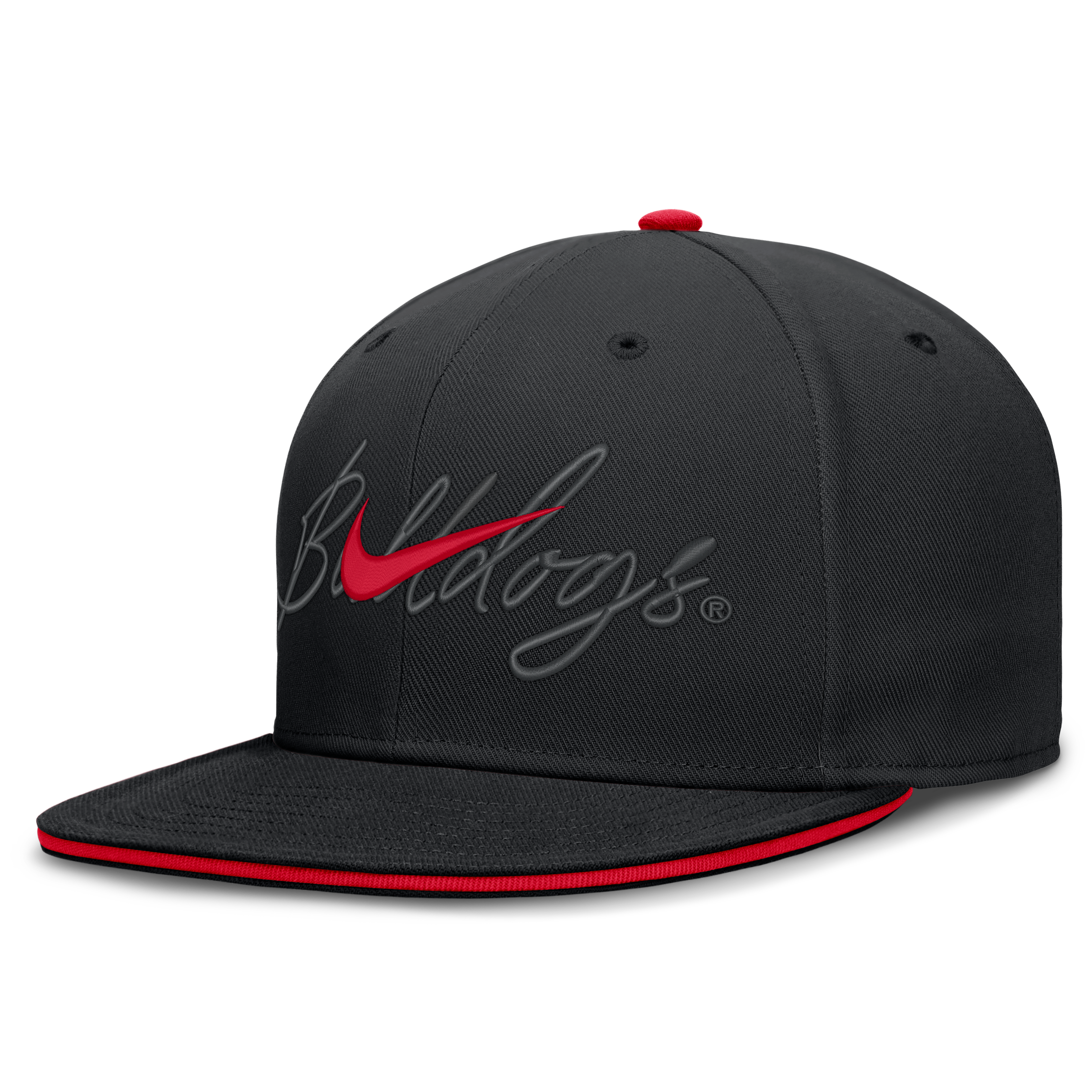 Casquette ajustée Nike Georgia Bulldogs noire pour homme Dri-FIT Primetime Script