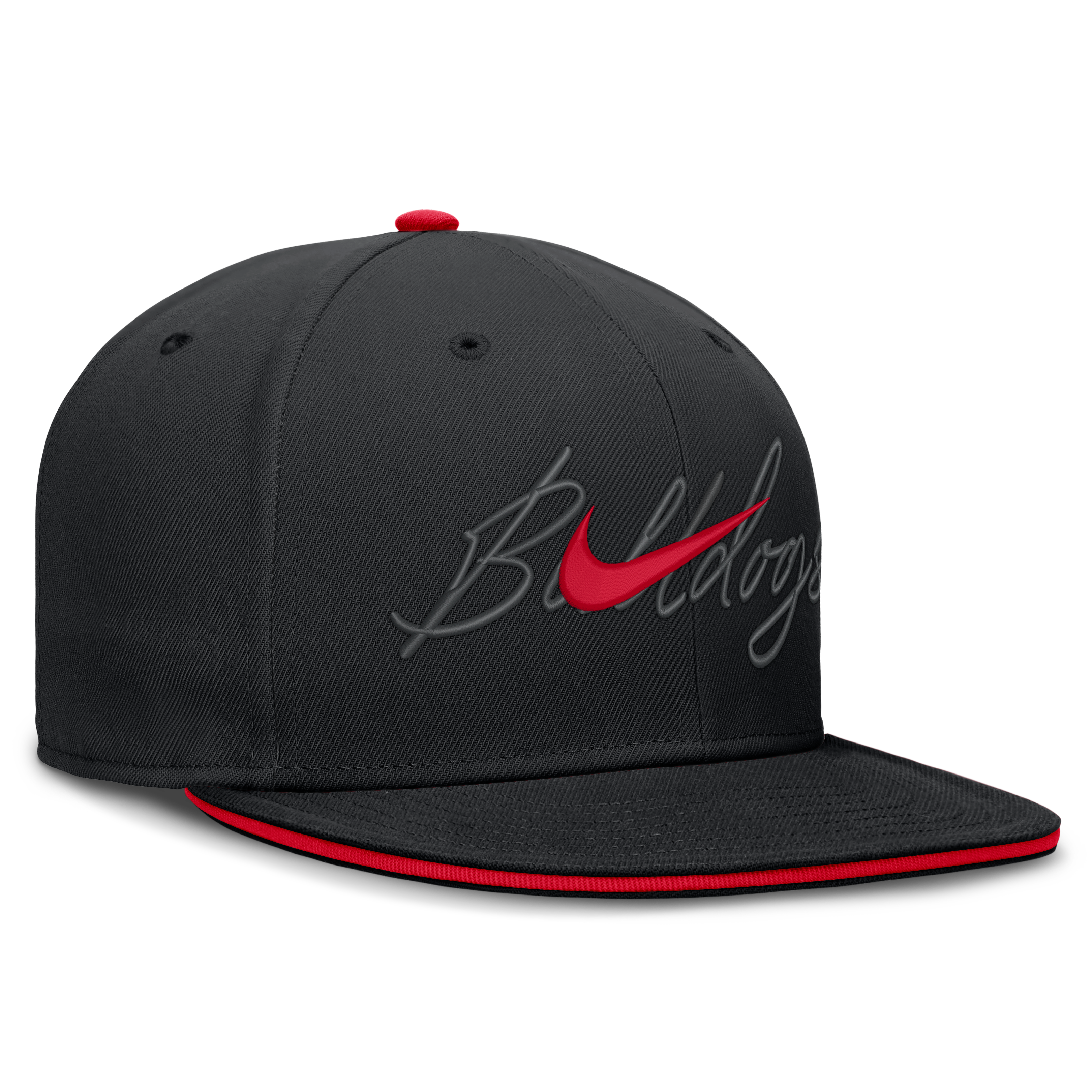 Casquette ajustée Nike Georgia Bulldogs noire pour homme Dri-FIT Primetime Script