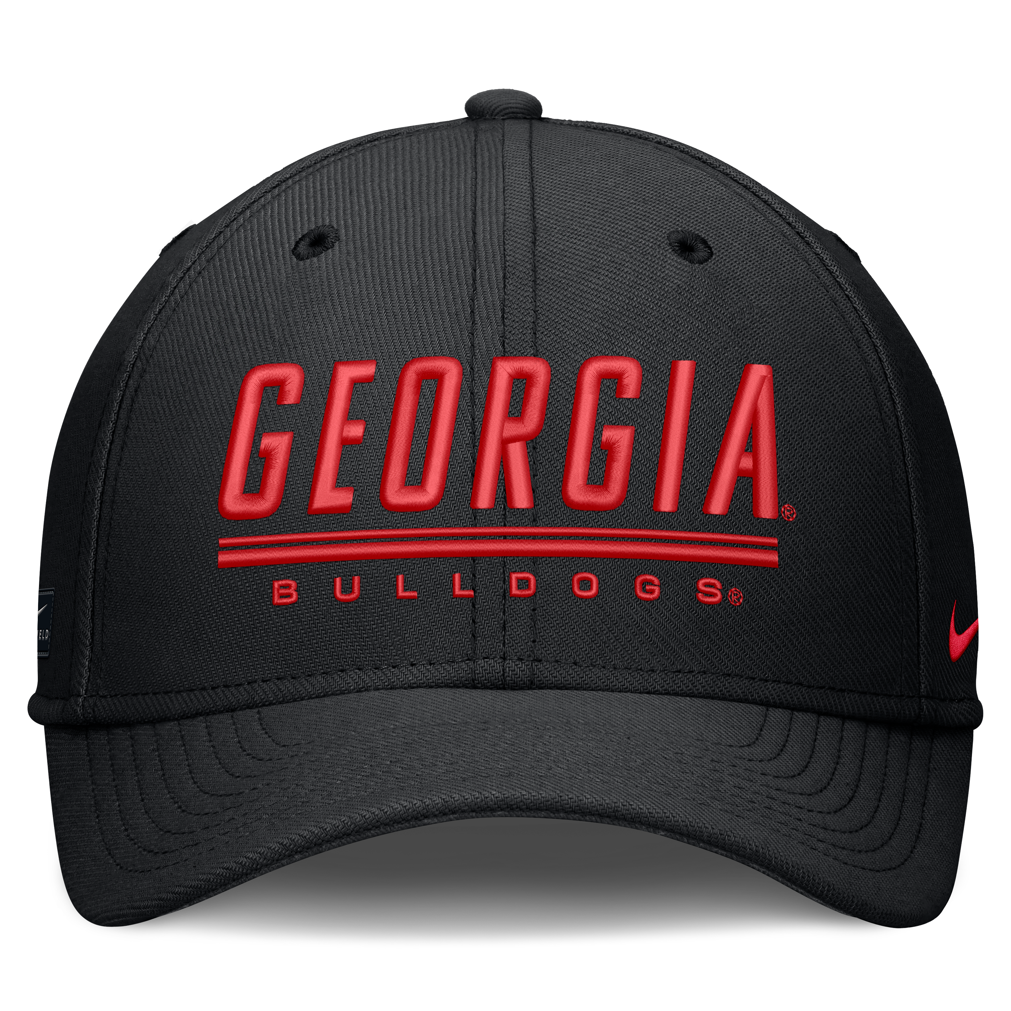 Casquette Nike Swooshflex noire Georgia Bulldogs Game Day Rise pour homme