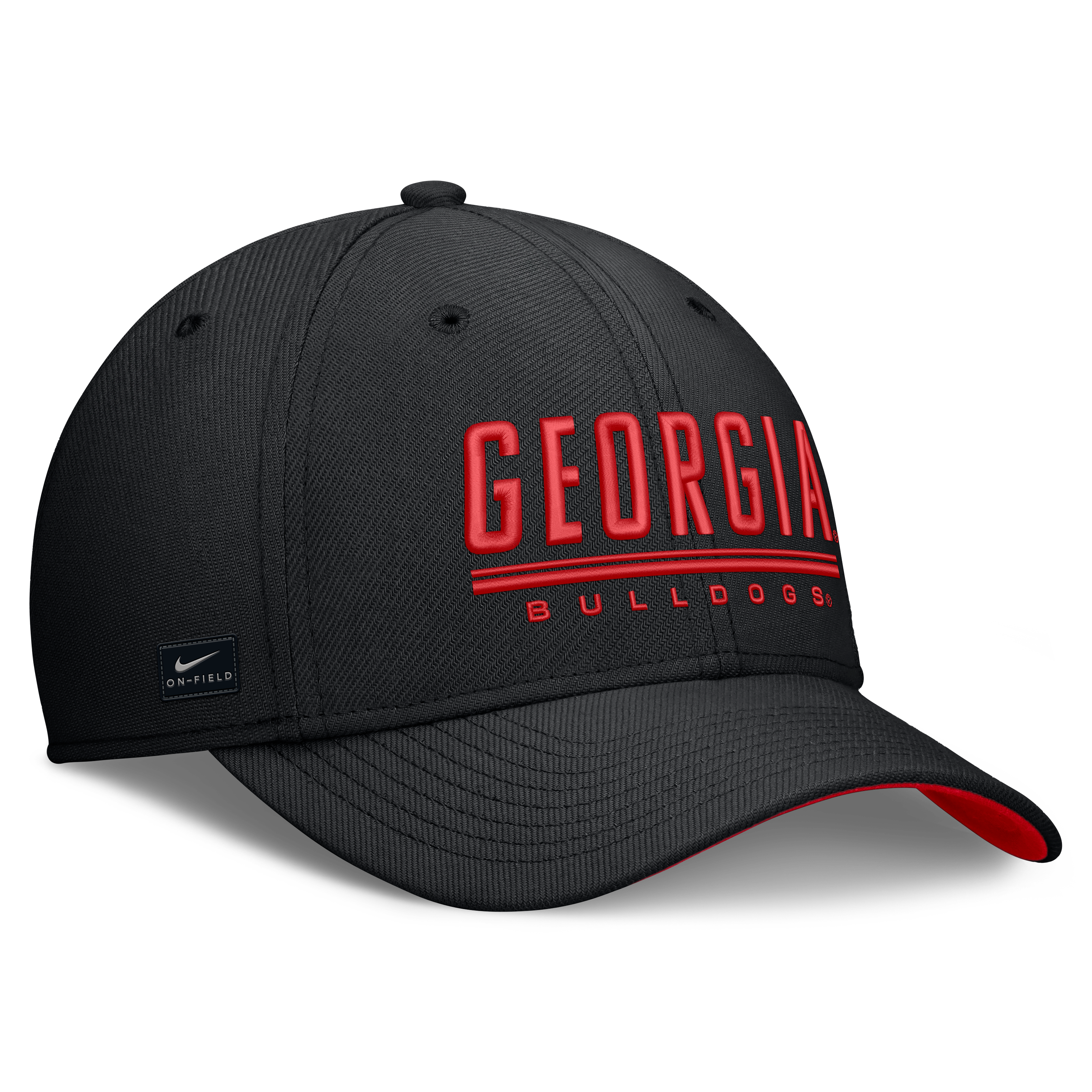 Casquette Nike Swooshflex noire Georgia Bulldogs Game Day Rise pour homme