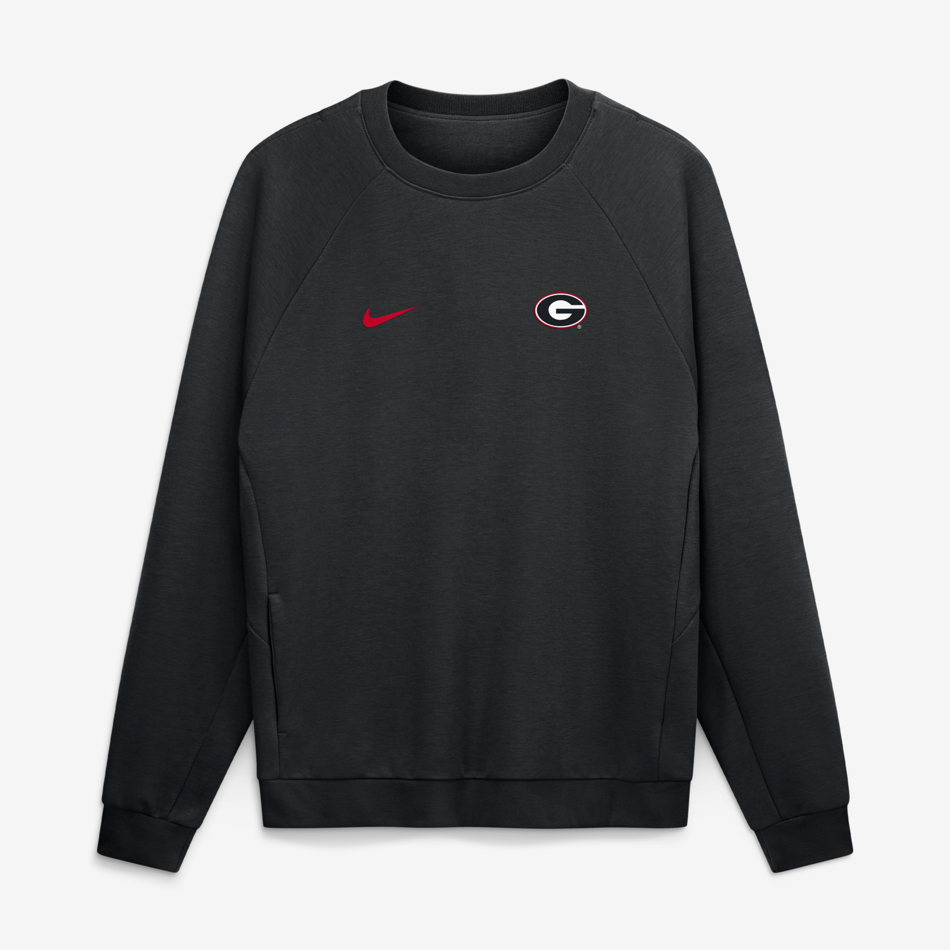 Men's Nike Black Georgia Bulldogs Premium Performance Raglan Dri-FIT Sweatshirt