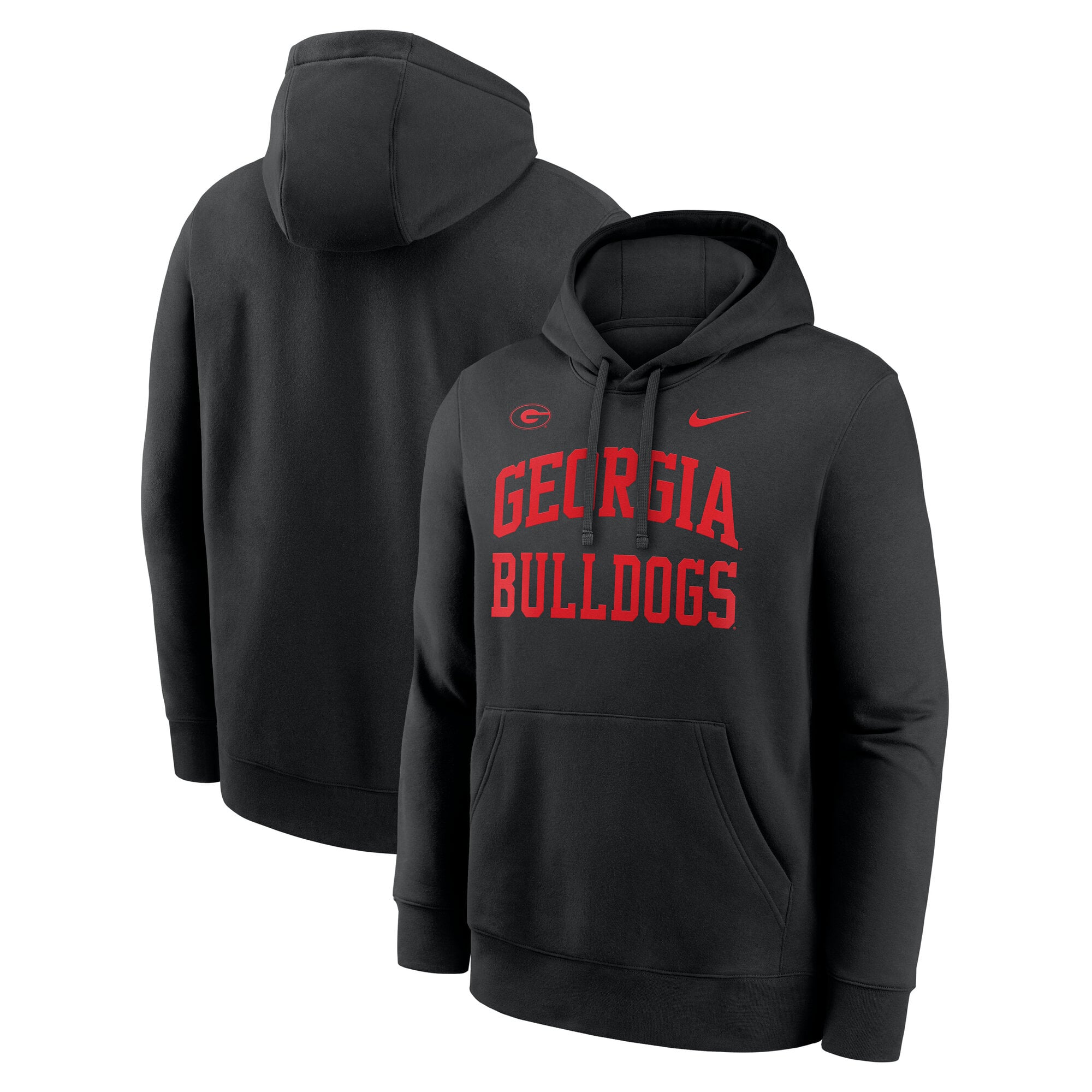 Men's Nike Black Georgia Bulldogs Primetime Arched Club Fleece Pullover Hoodie