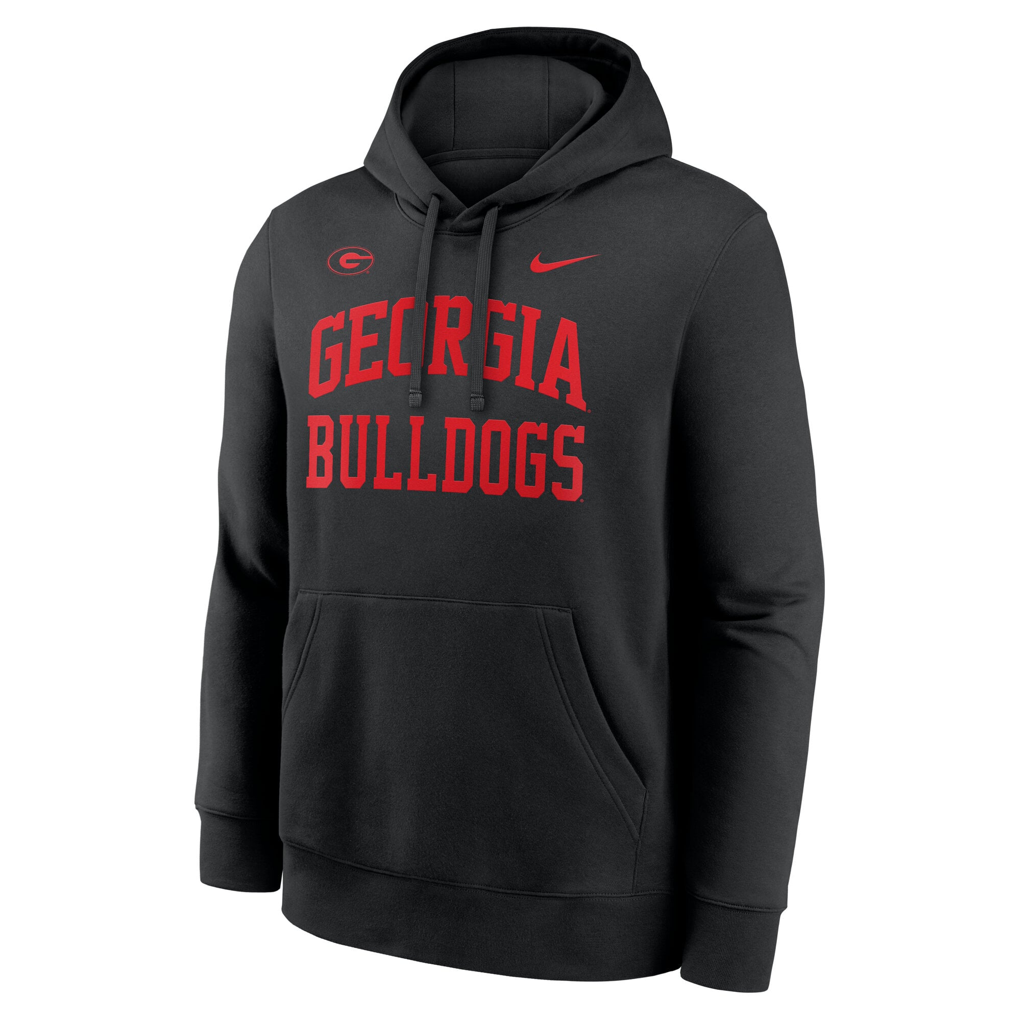Men's Nike Black Georgia Bulldogs Primetime Arched Club Fleece Pullover Hoodie