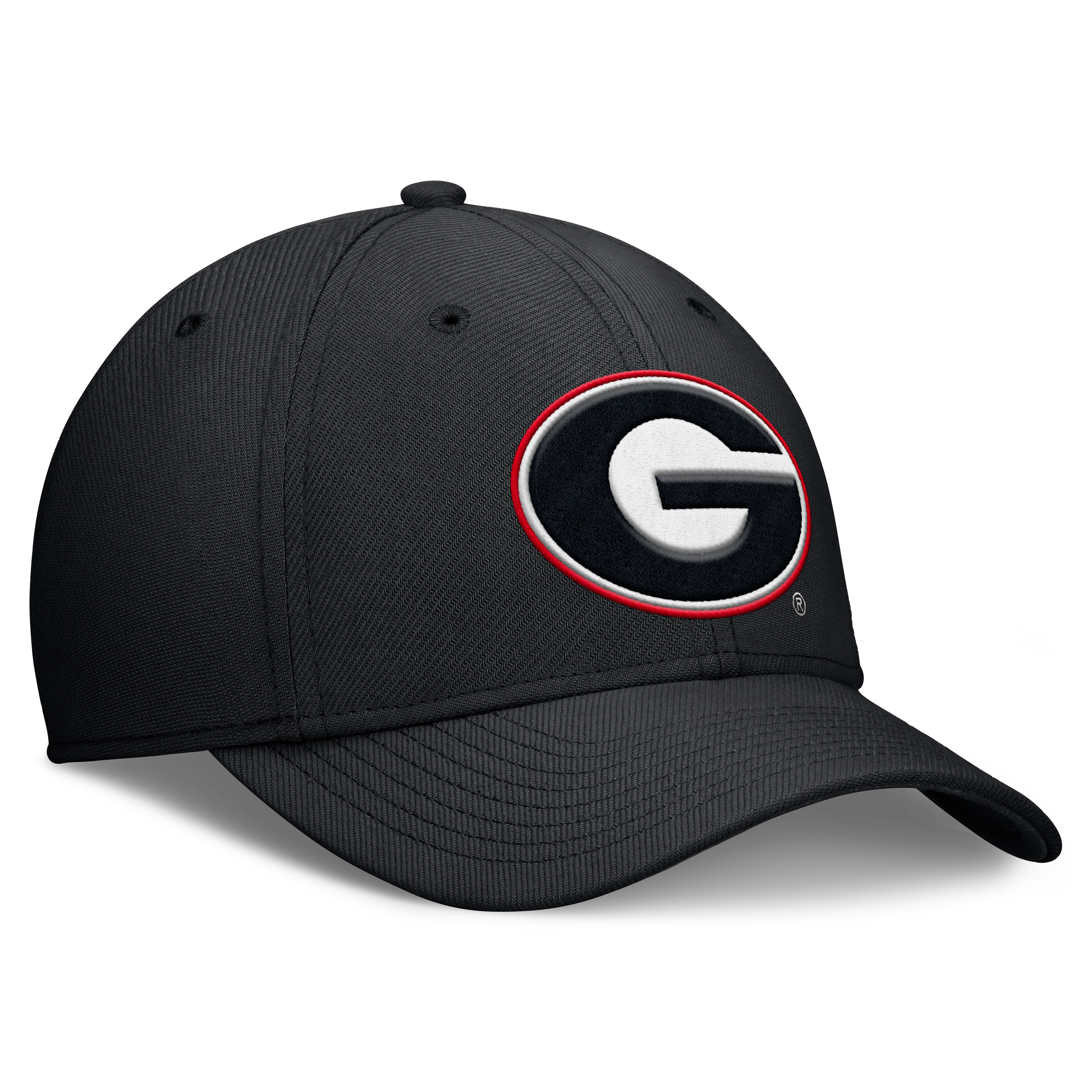 Casquette Nike Georgia Bulldogs Rise SwooshFlex Dri-FIT noire pour homme