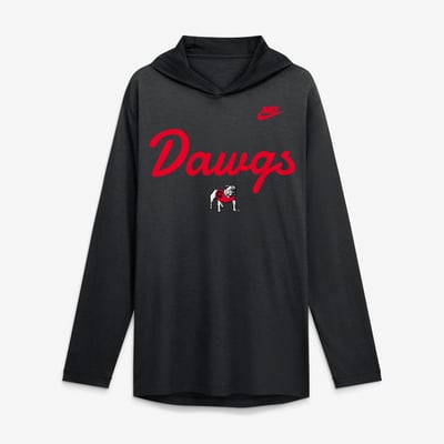  Georgia Bulldogs Nike Tri-Blend Dri-FIT Long Sleeve Hooded T-Shirt - Black