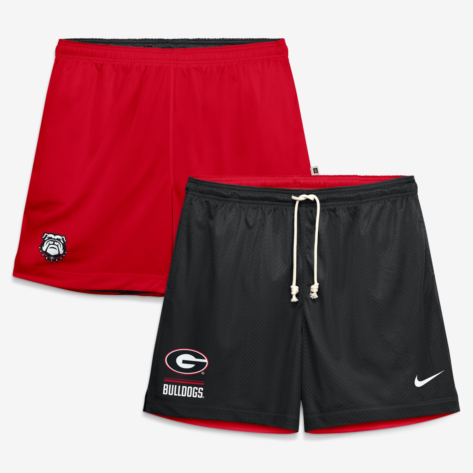 Short réversible Nike Dri-FIT noir et rouge Georgia Bulldogs Courtside pour homme