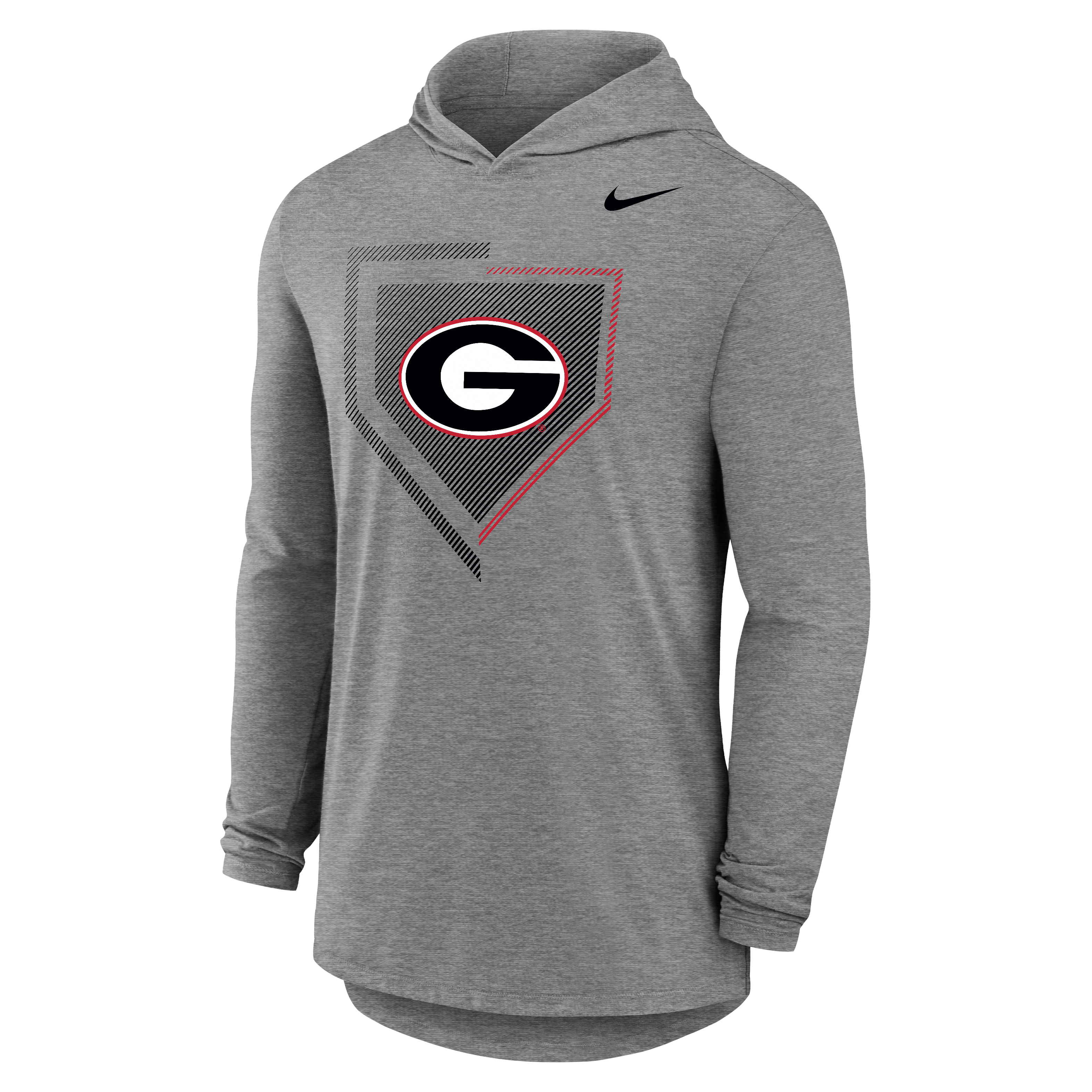 T-shirt à capuche manches longues Nike gris Georgia Bulldogs 2026 NCAA Baseball Men's College World Series Dugout