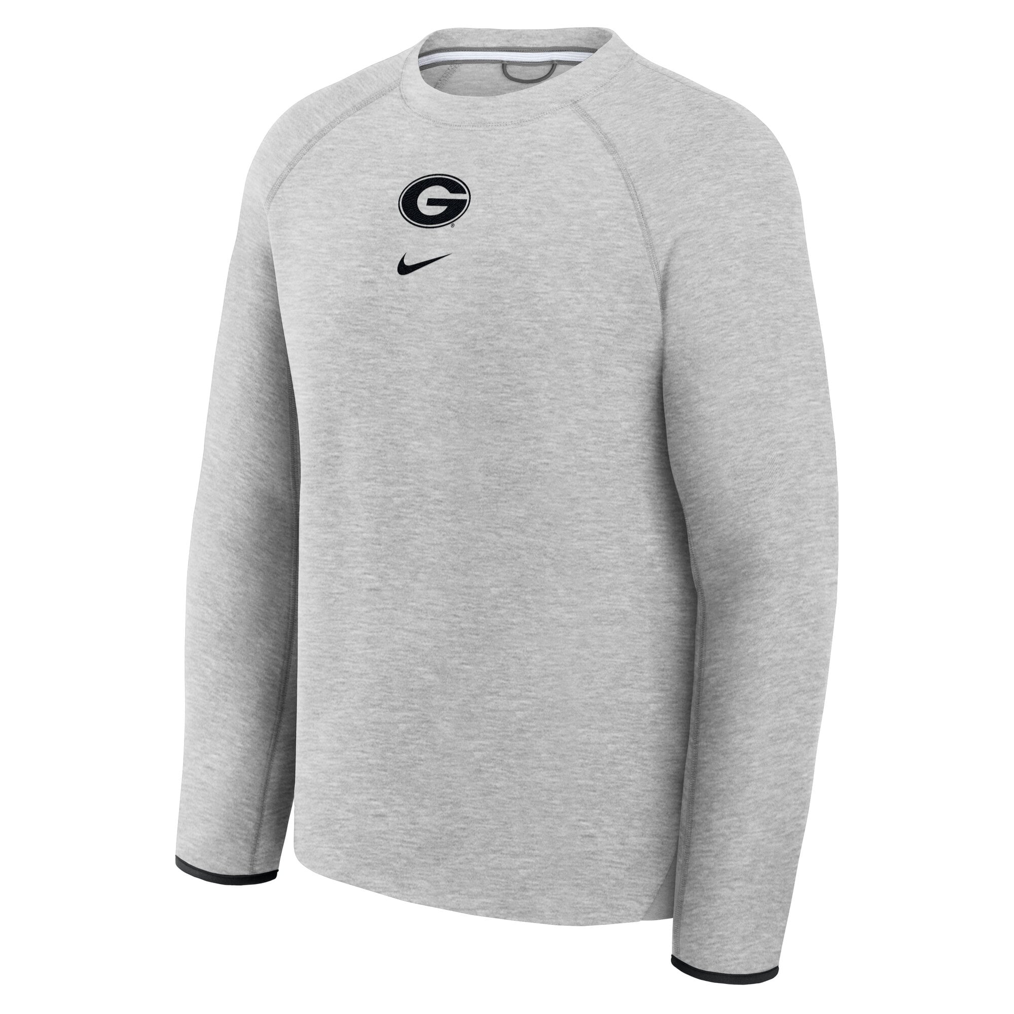 Sweat-shirt raglan Nike Georgia Bulldogs gris en polaire technique pour homme