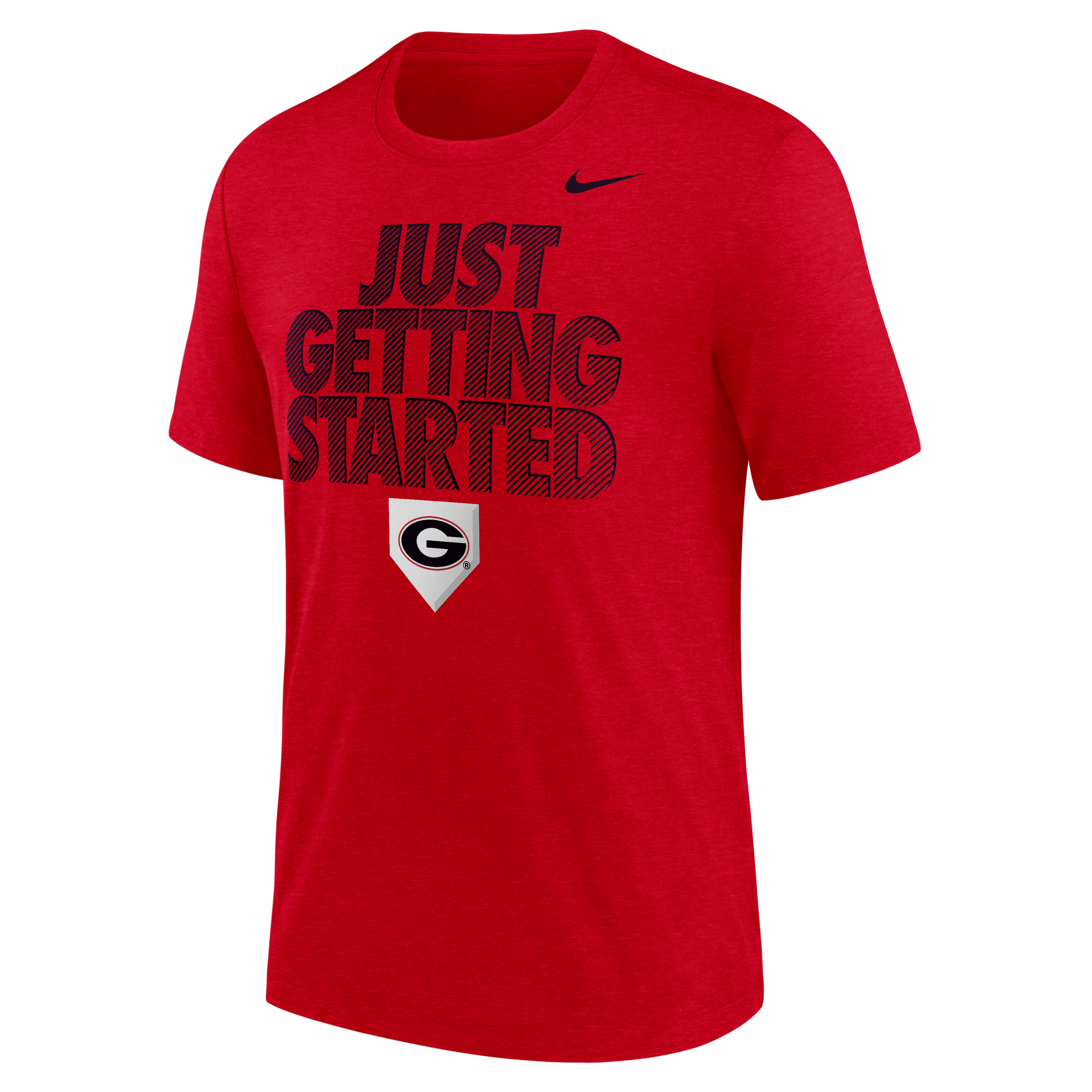 T-shirt Nike Heather Red Georgia Bulldogs 2026 NCAA Baseball Men's College World Series Dugout Tri-Blend pour homme