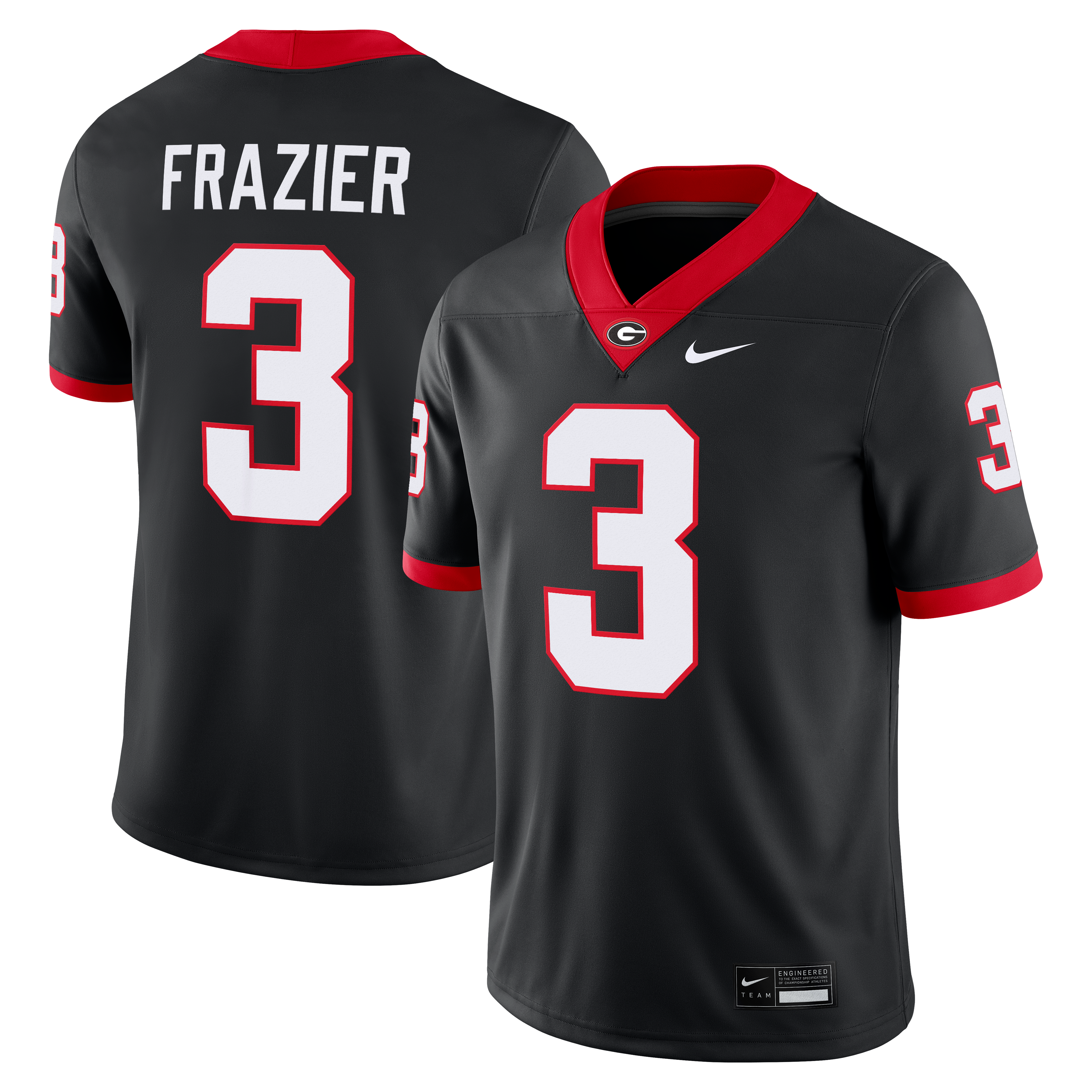 Maillot de football américain Nike Nate Frazier noir Georgia Bulldogs pour homme