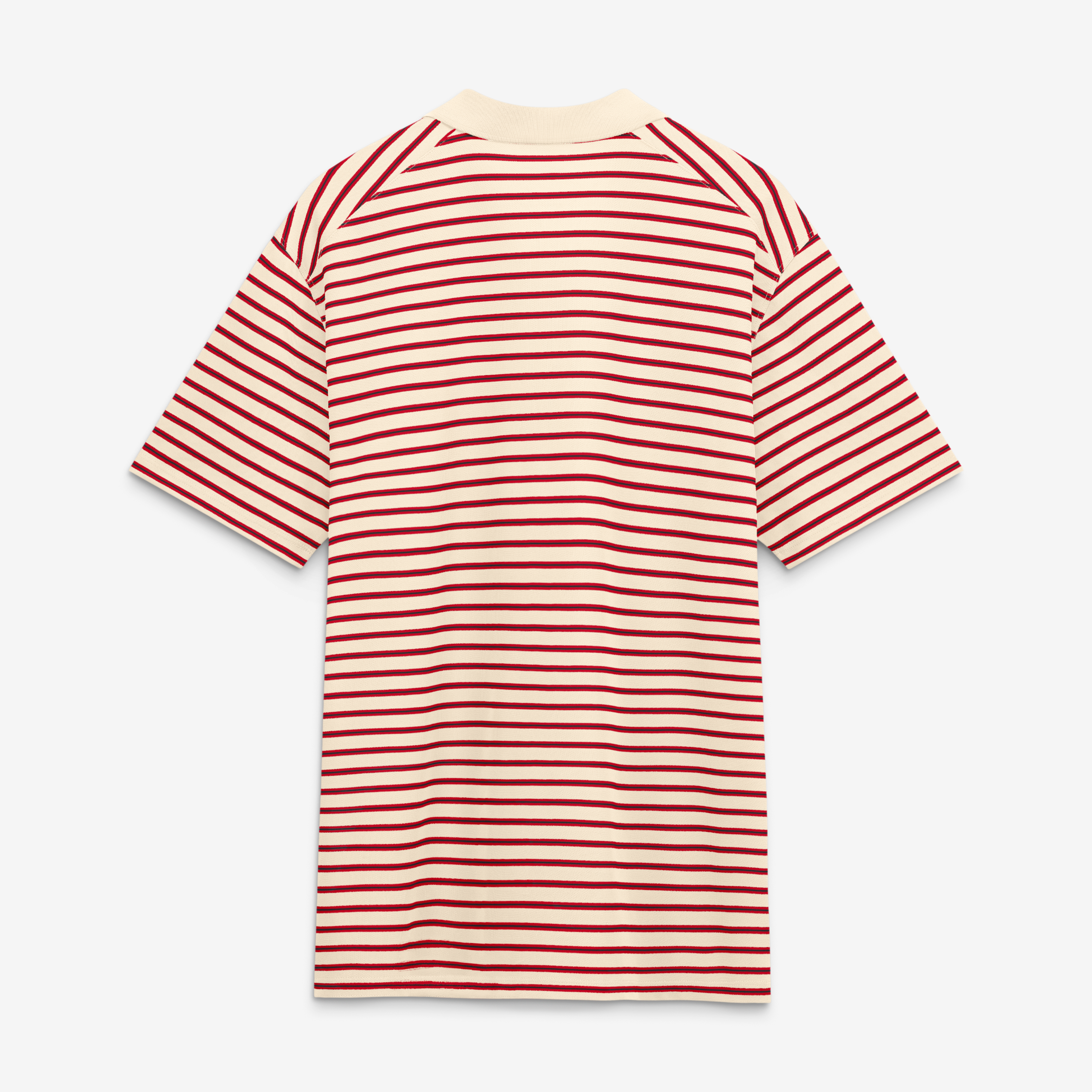 Men's Nike Natural/Red Georgia Bulldogs Striped Primary Logo Dri-FIT Polo