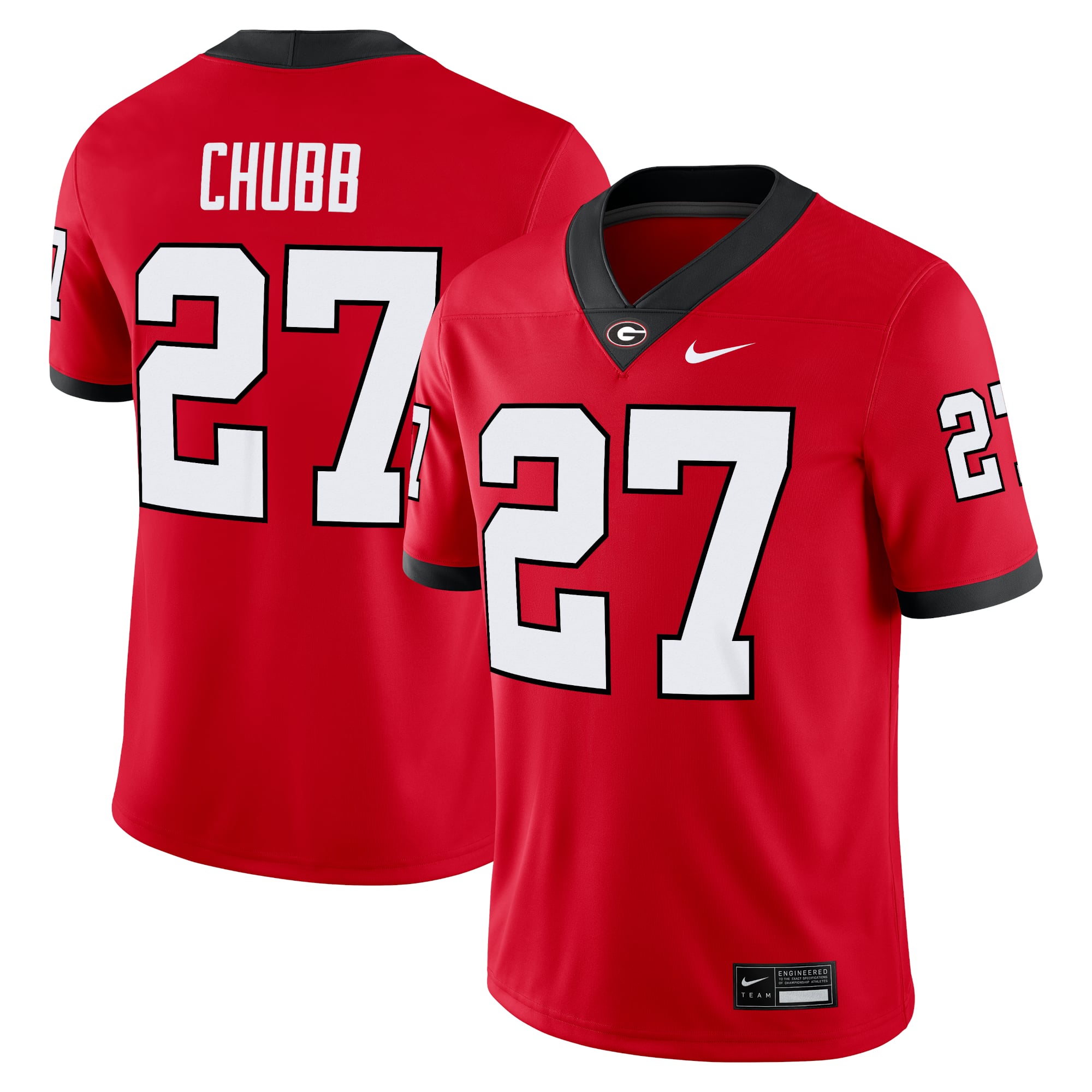 Maillot de match Nike Nick Chubb rouge des Georgia Bulldogs Alumni pour homme