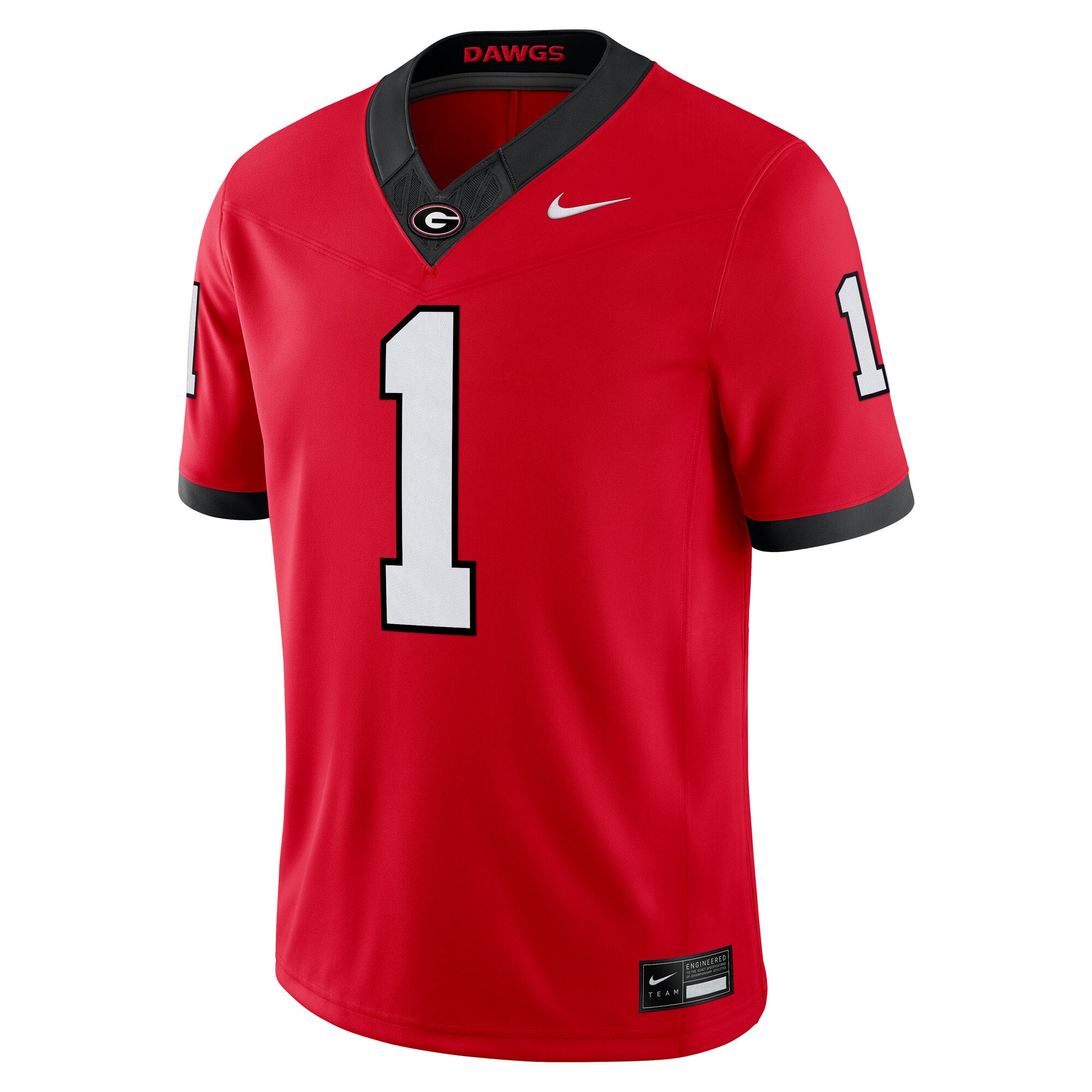 Men's Nike #1 Red Georgia Bulldogs Home Vapor F.U.S.E. Stitched Limited Jersey