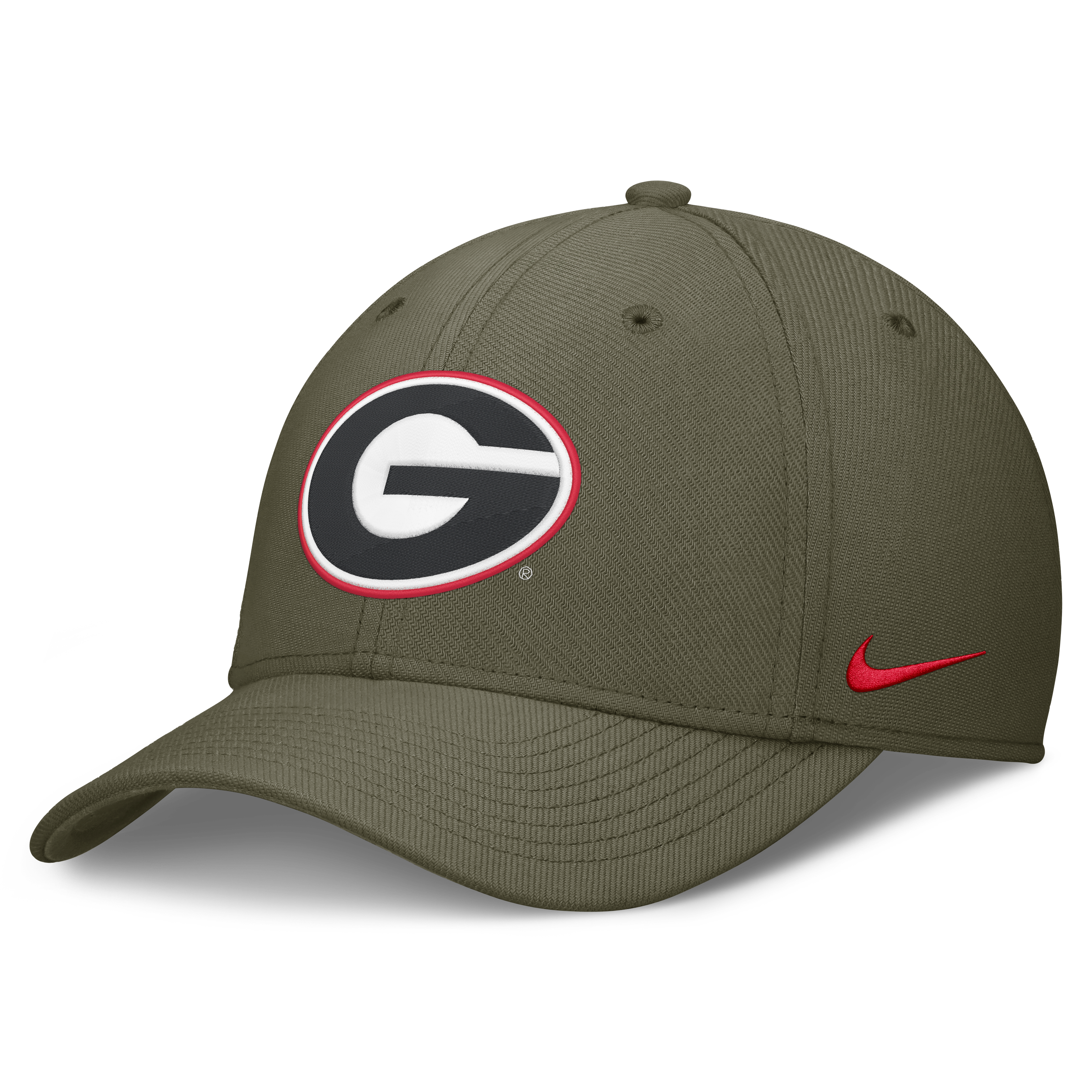 Casquette Nike Olive Georgia Bulldogs Primetime SwooshFlex Dri-FIT pour homme