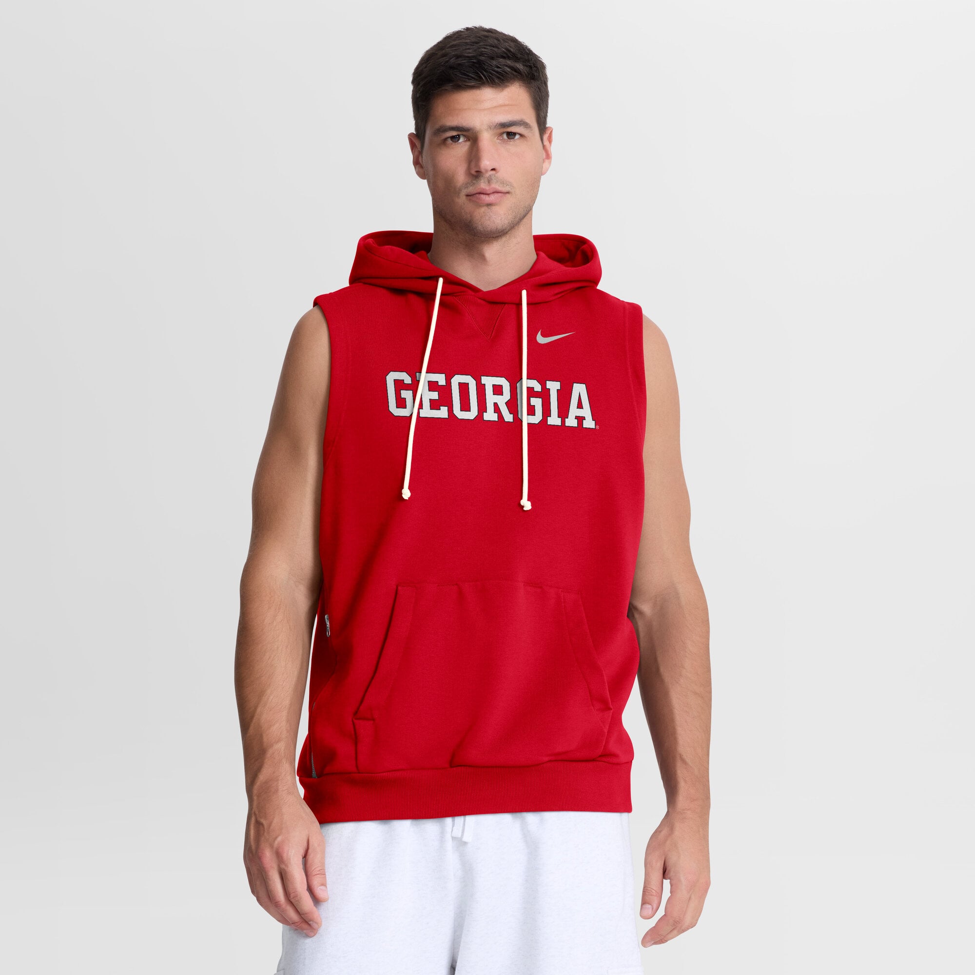 Men's Nike Red Georgia Bulldogs 2026 Sideline Sleeveless Dri-FIT Hoodie