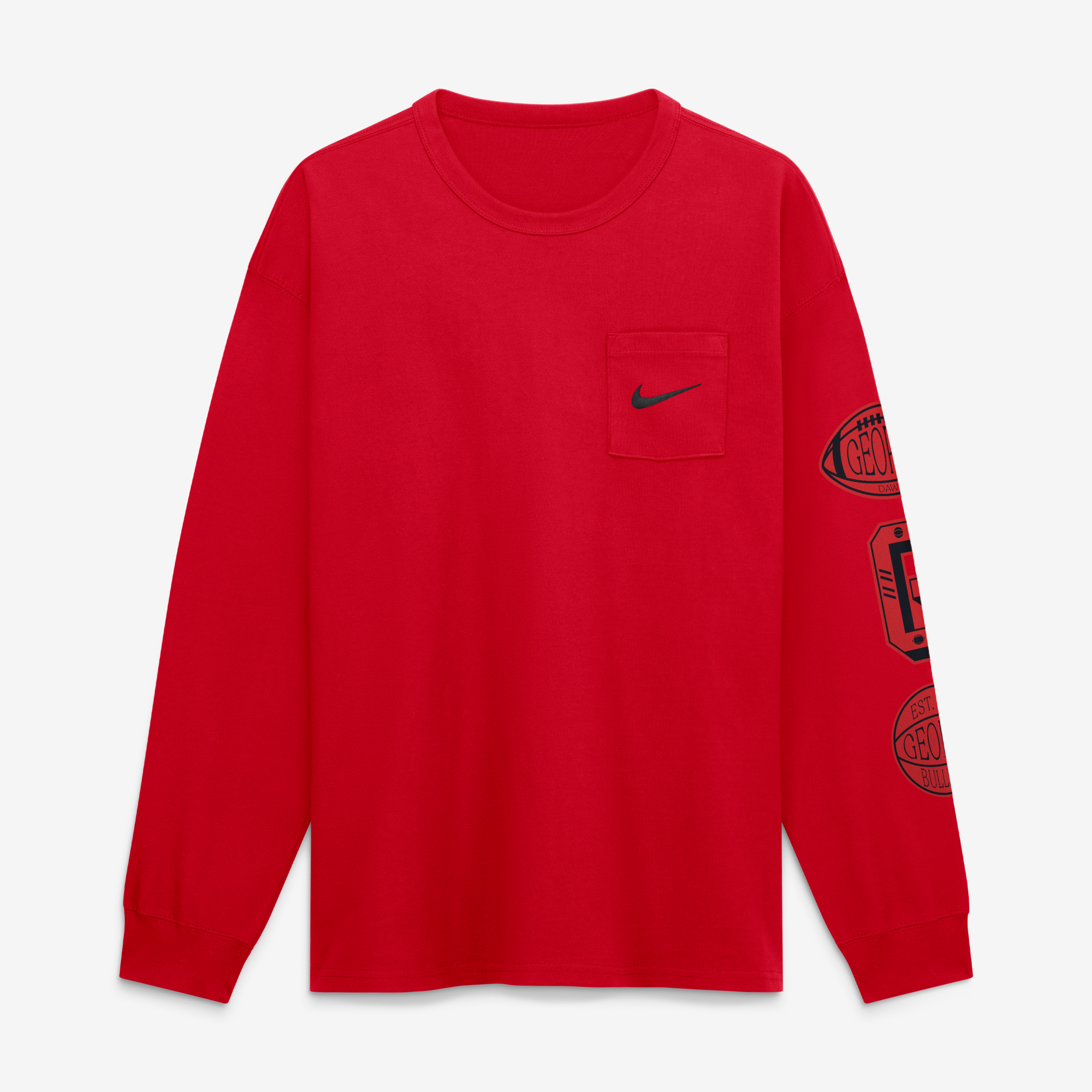 T-shirt à manches longues Nike rouge Georgia Bulldogs pour homme avec poche académique