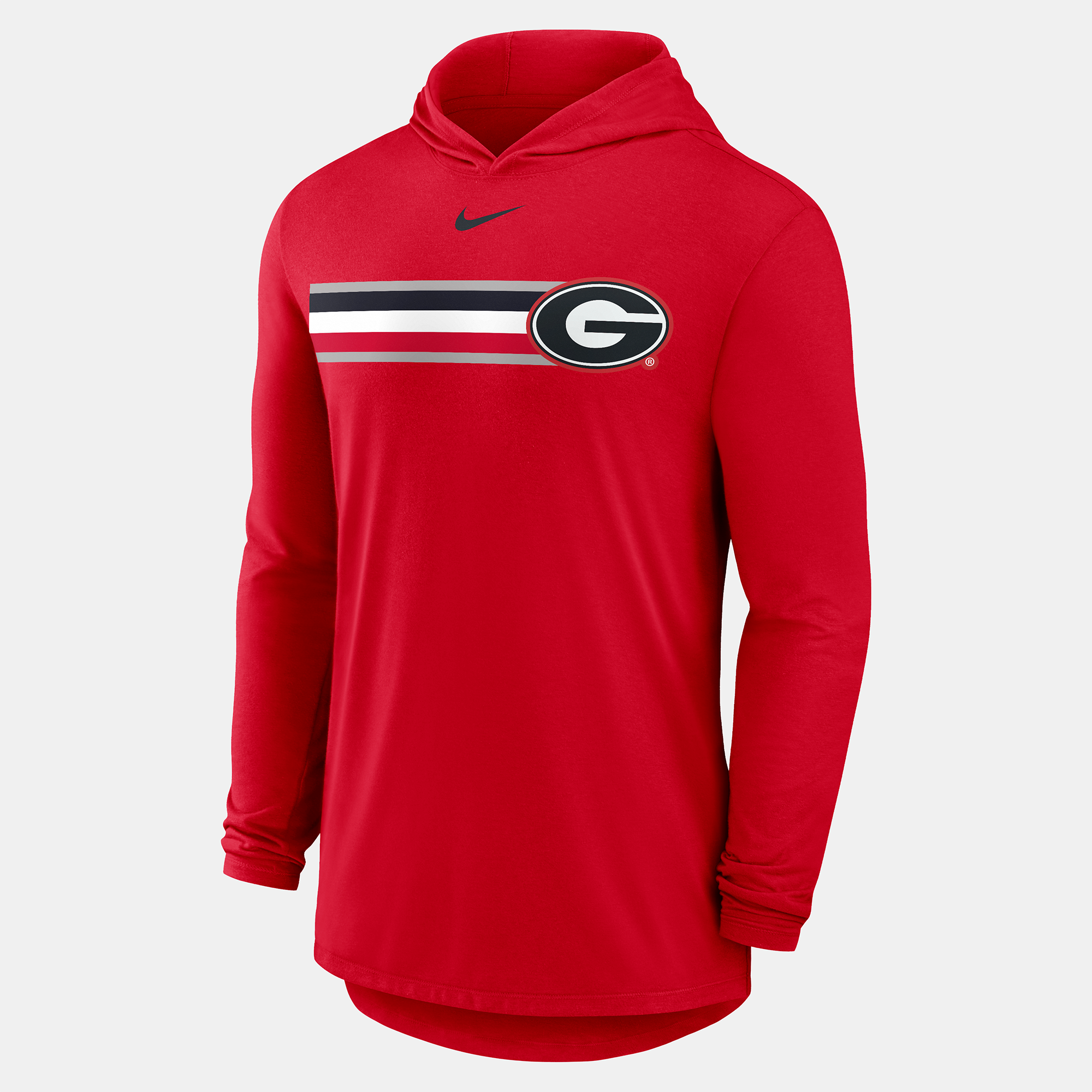 Men's Nike Red Georgia Bulldogs Primetime Pattern Tri-Blend Dri-FIT Long Sleeve Hooded T-Shirt