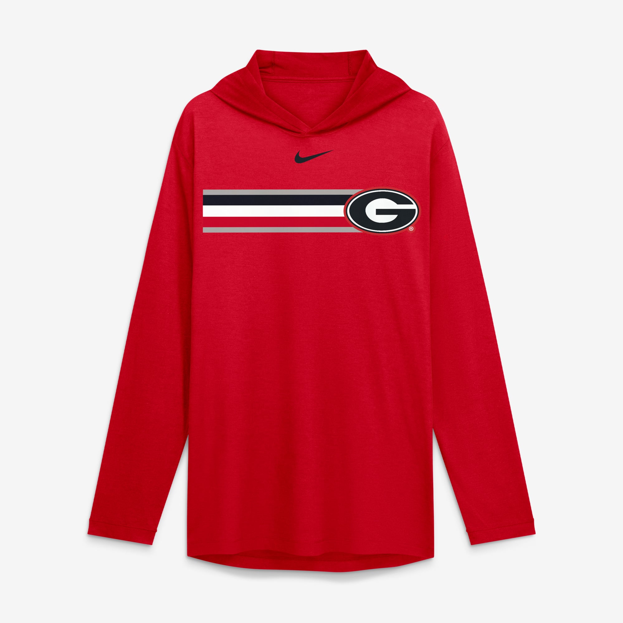 Men's Nike Red Georgia Bulldogs Primetime Pattern Tri-Blend Dri-FIT Long Sleeve Hooded T-Shirt