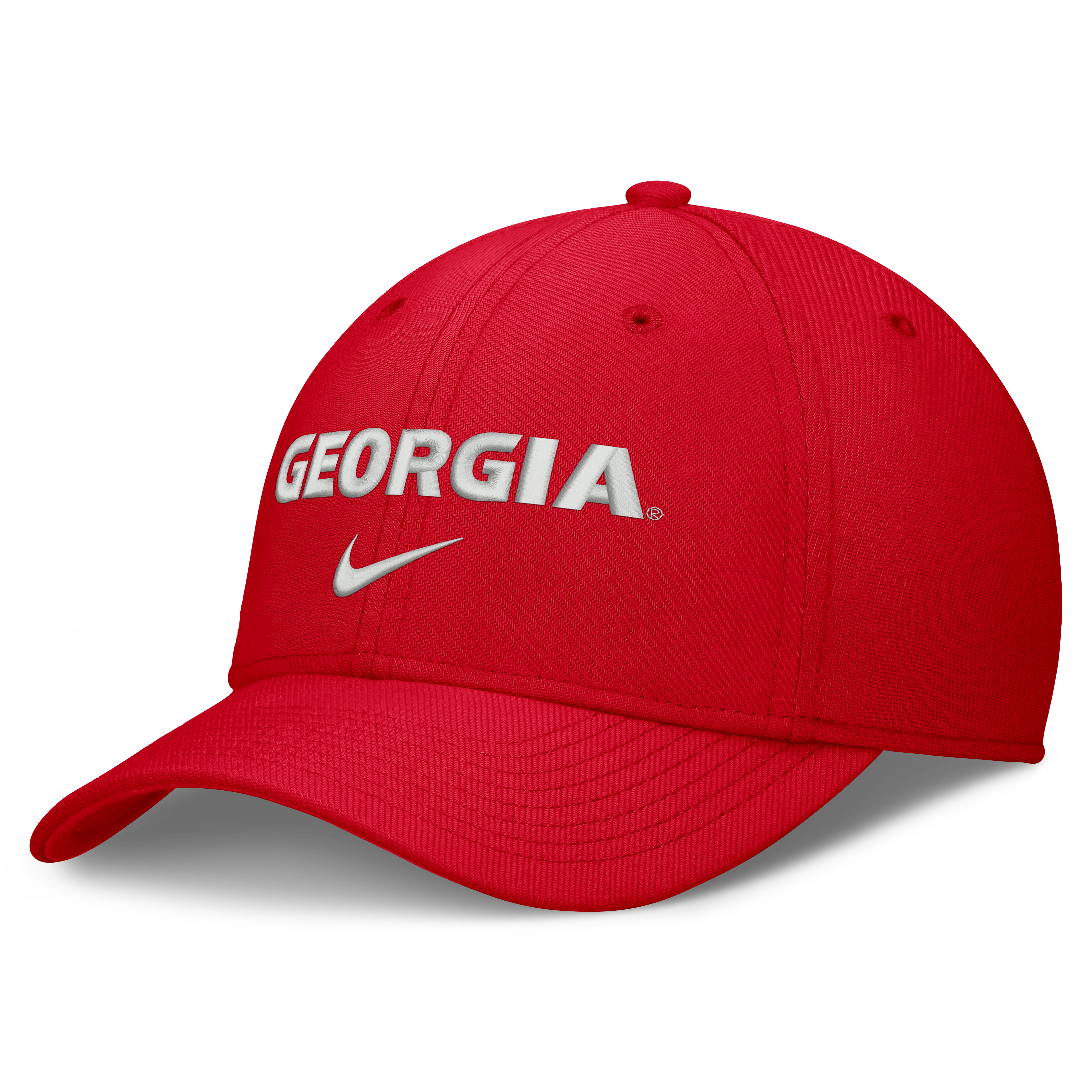 Casquette Nike rouge Georgia Bulldogs Rise On-Field SwooshFlex Dri-FIT Flex pour homme