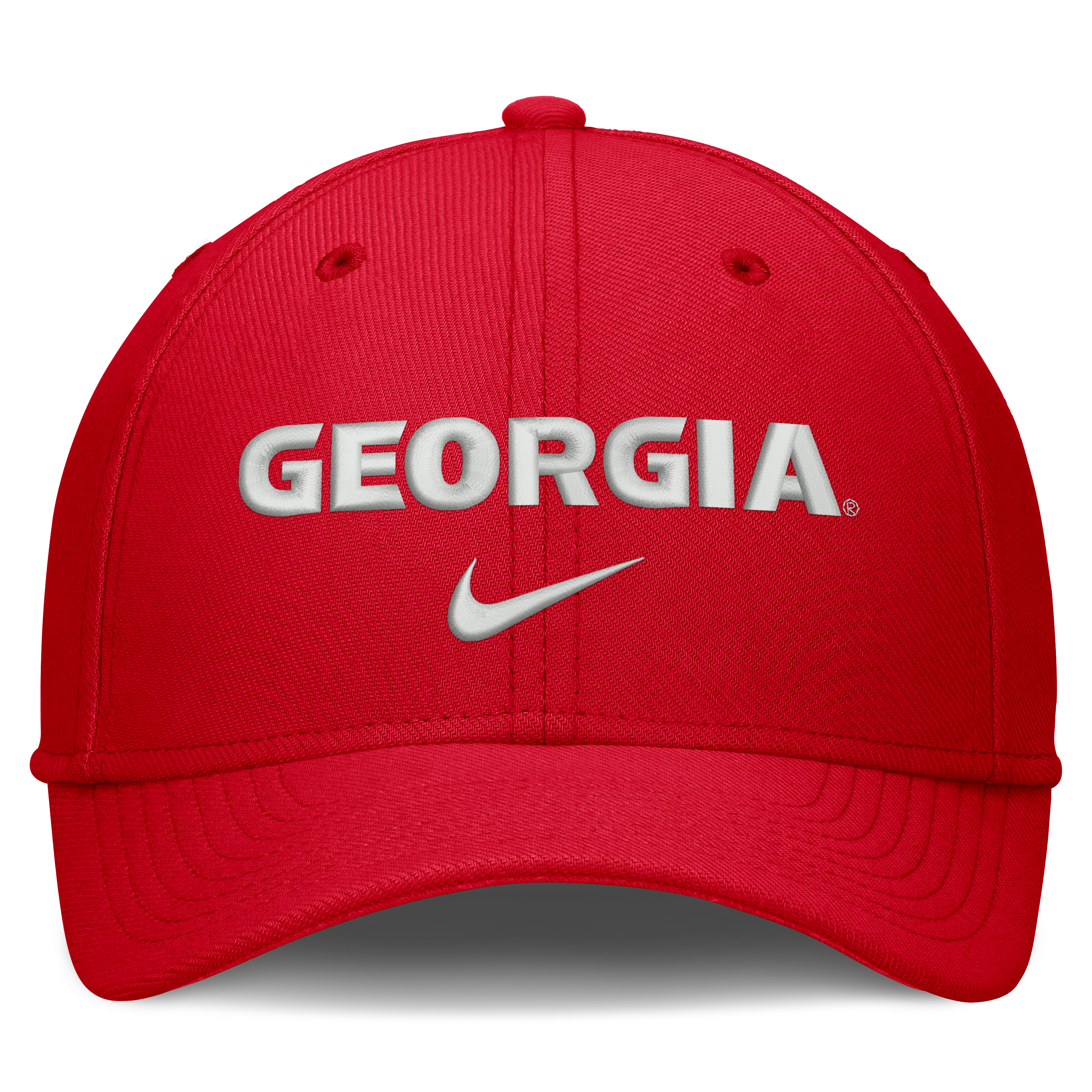 Casquette Nike rouge Georgia Bulldogs Rise On-Field SwooshFlex Dri-FIT Flex pour homme