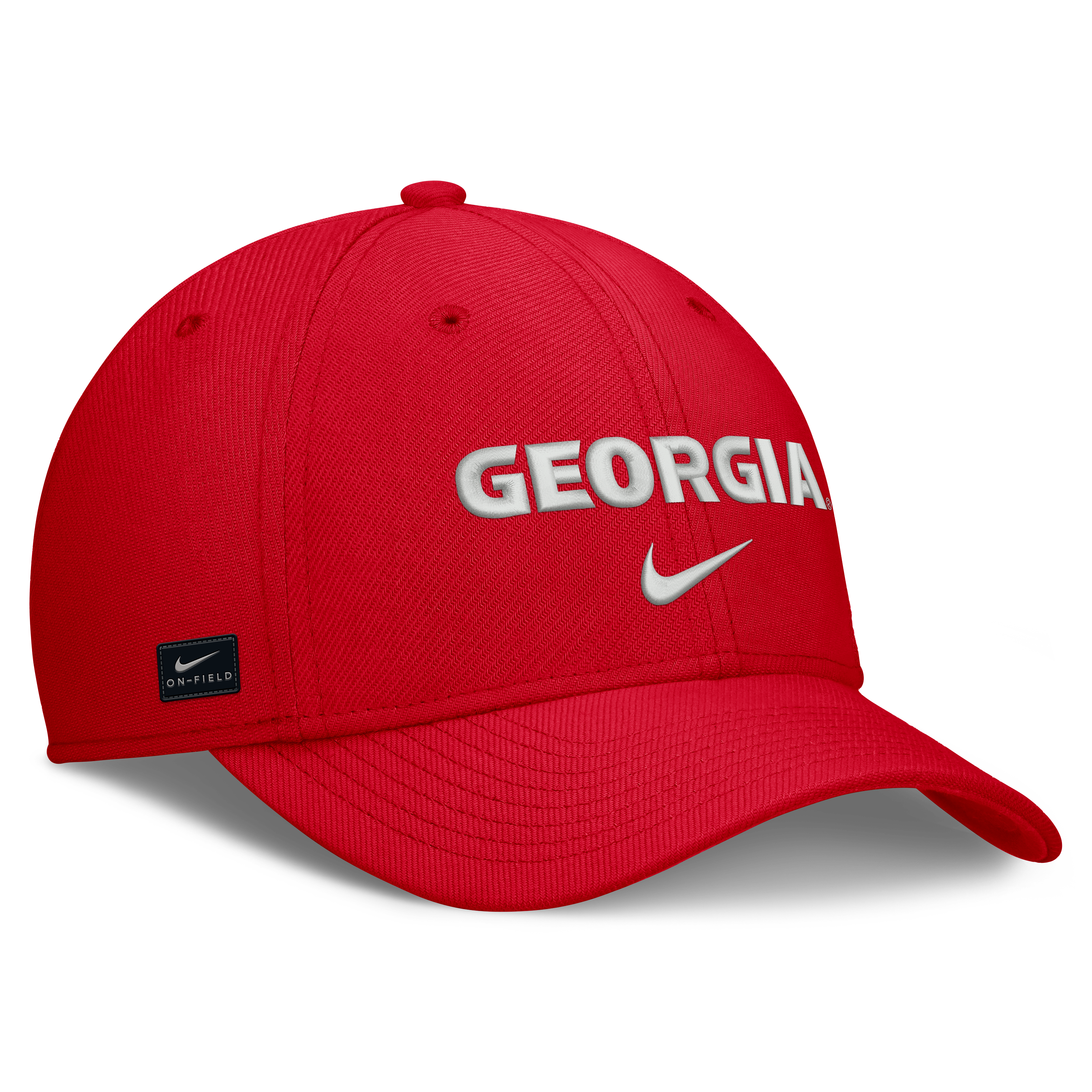 Casquette Nike rouge Georgia Bulldogs Rise On-Field SwooshFlex Dri-FIT Flex pour homme