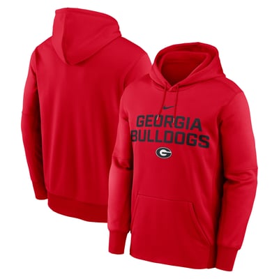 Georgia Bulldogs Nike Team Stacked Performance Pullover Hoodie - Red