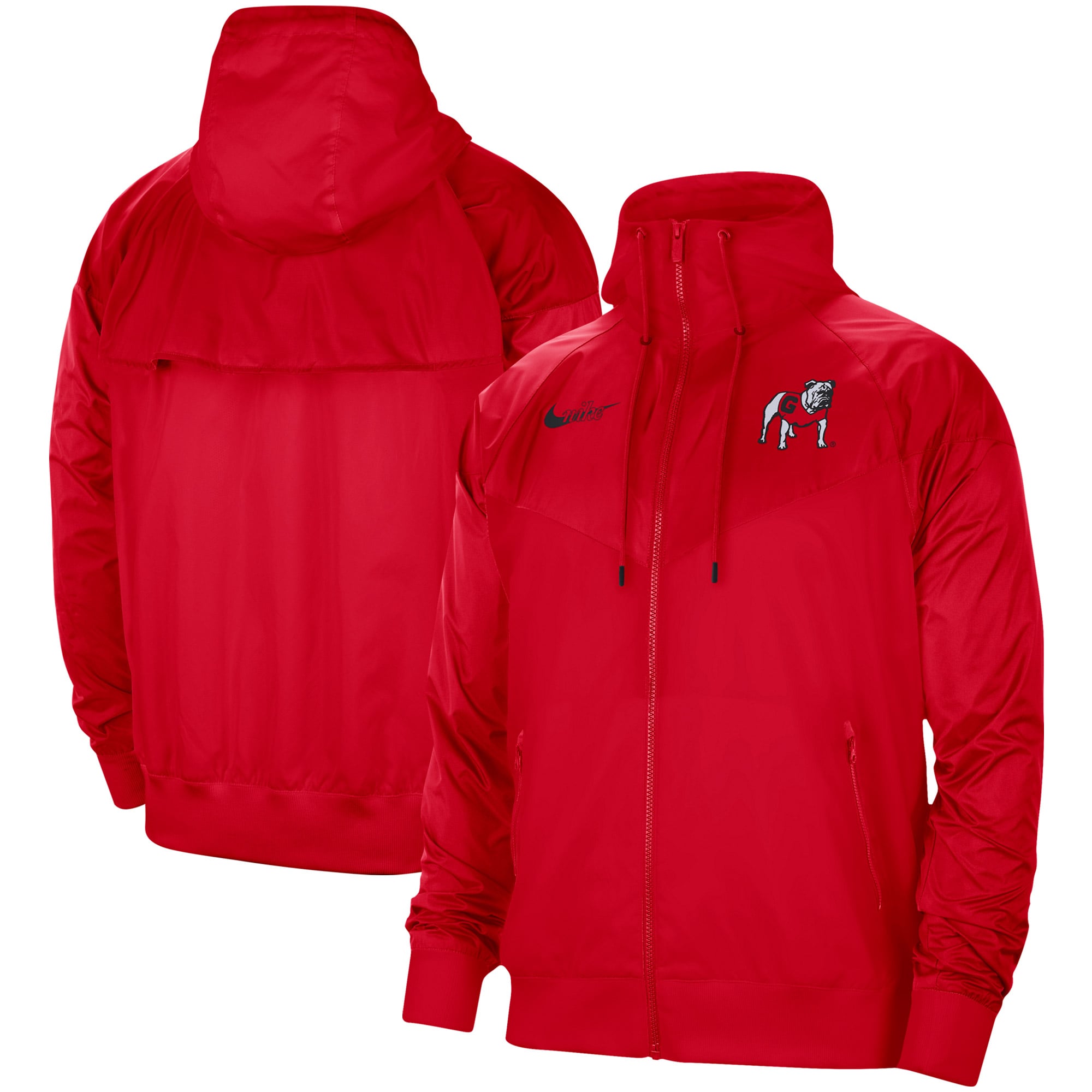 Men's Nike Red Georgia Bulldogs Windrunner Raglan Full-Zip Jacket