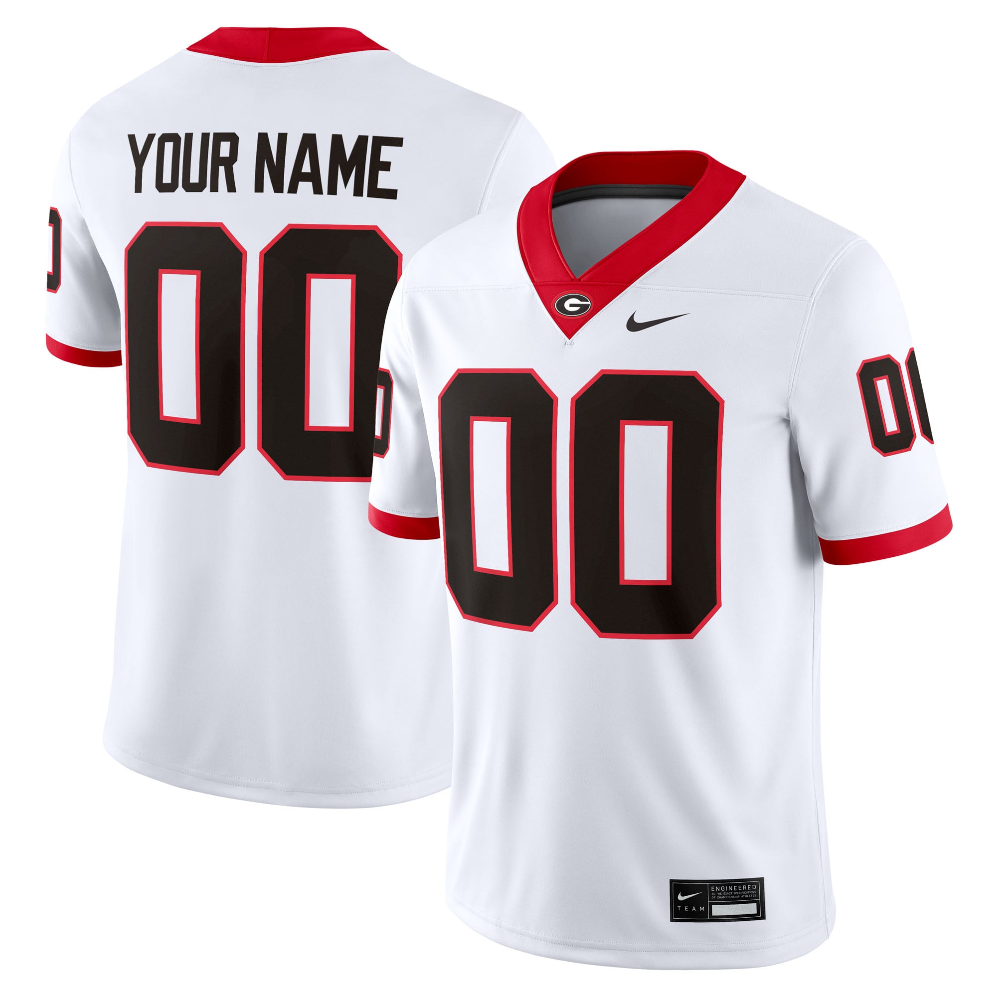 Men's Nike White Georgia Bulldogs Custom Football Game Jersey