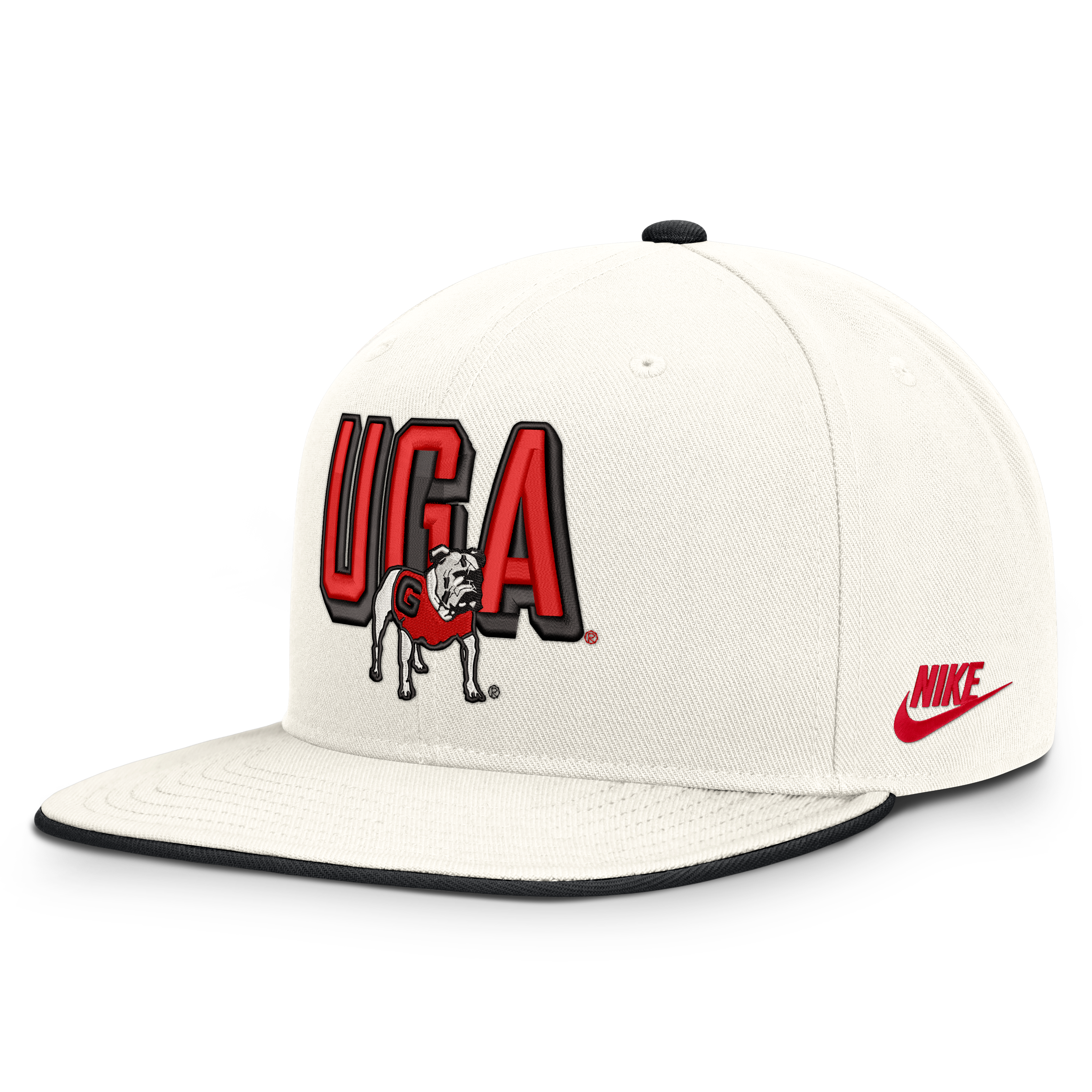 Casquette snapback Nike Pro blanche Georgia Bulldogs Legacy Letter & Mascot pour homme