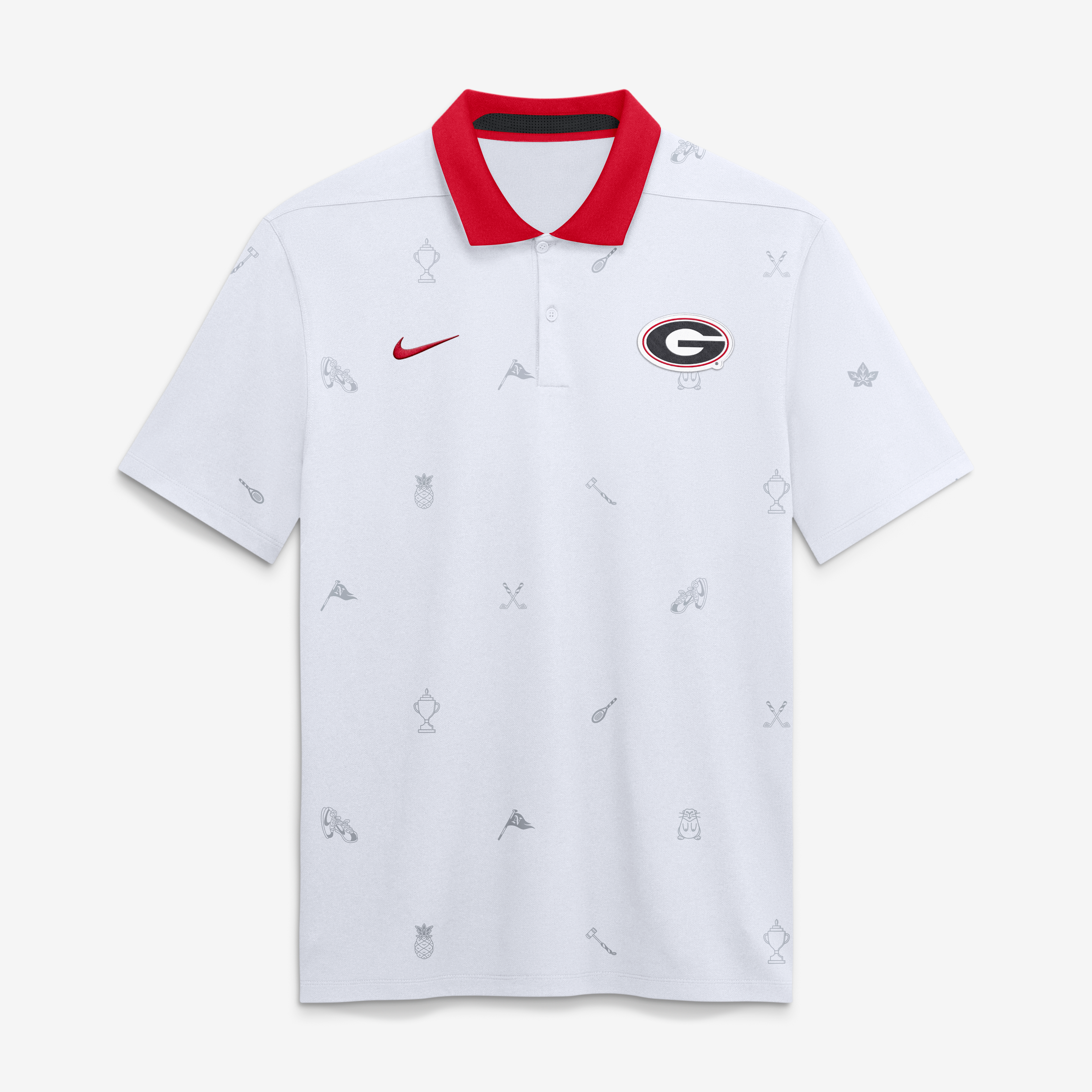 Men's Nike White Georgia Bulldogs Vapor Pattern Dri-FIT Polo