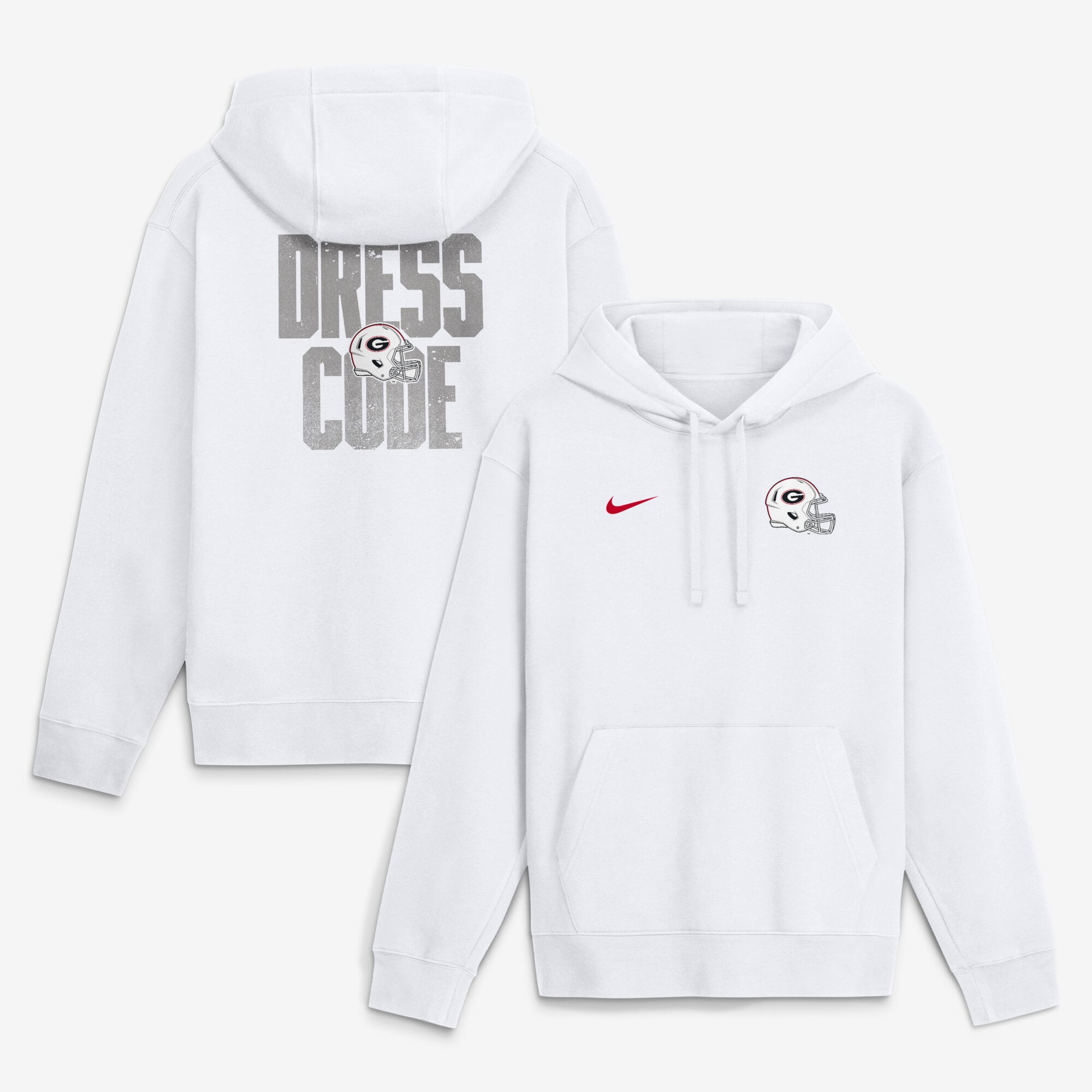 Men's Nike White Georgia Bulldogs Whiteout Dress Code Hoodie