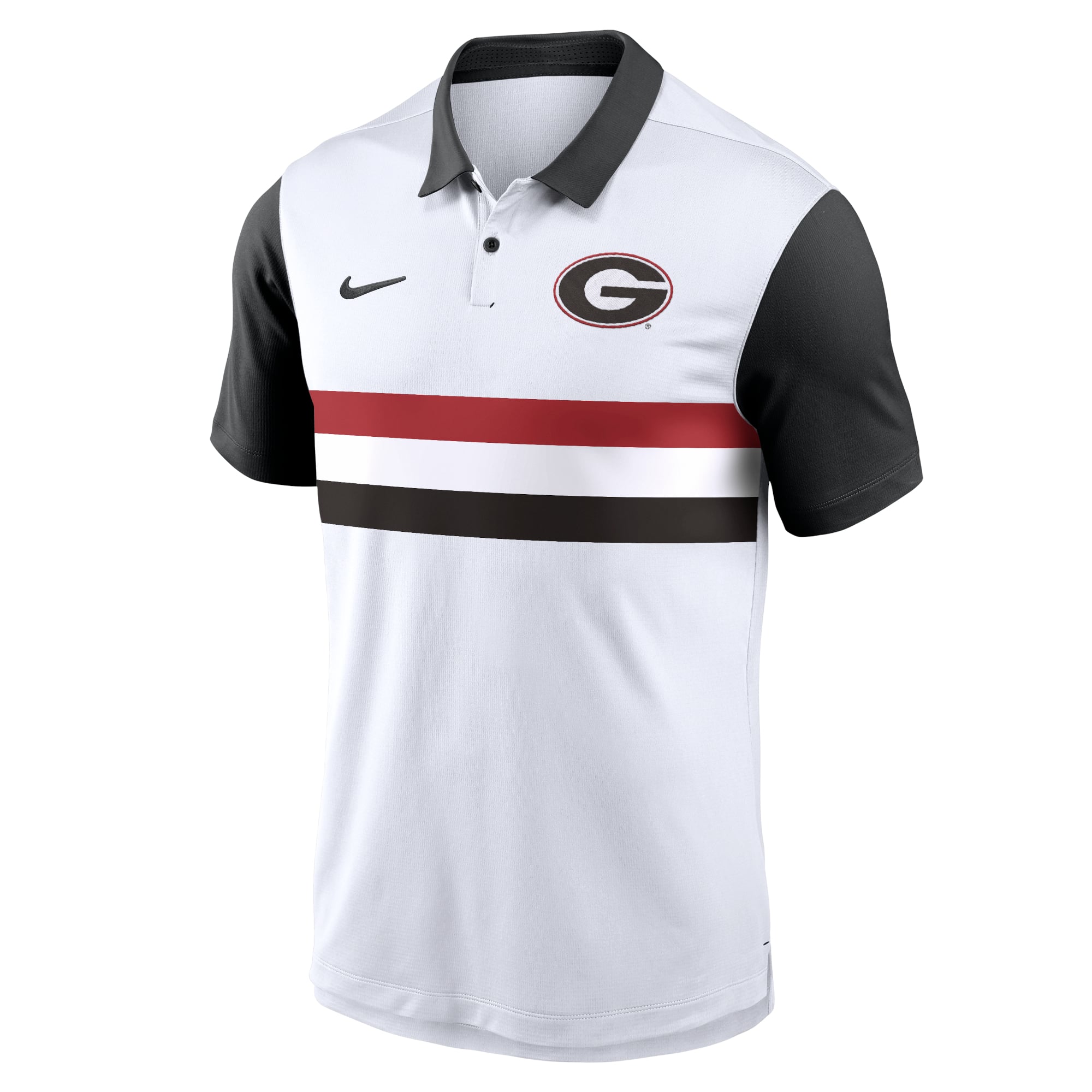 Men's Nike White/Black Georgia Bulldogs Primetime Campus Pattern Vapor Dri-FIT Polo