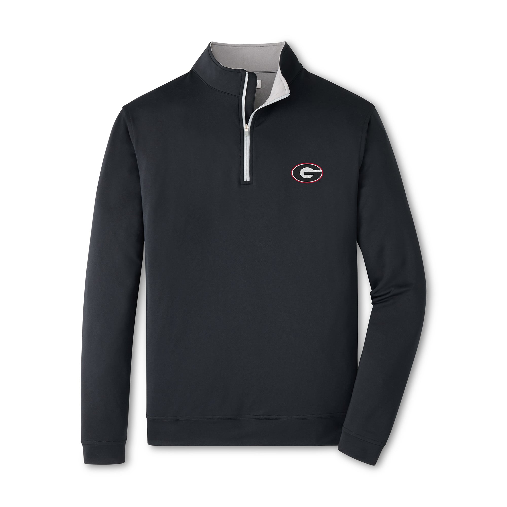 Men's Peter Millar Black Georgia Bulldogs Perth Quarter-Zip Sweatshirt