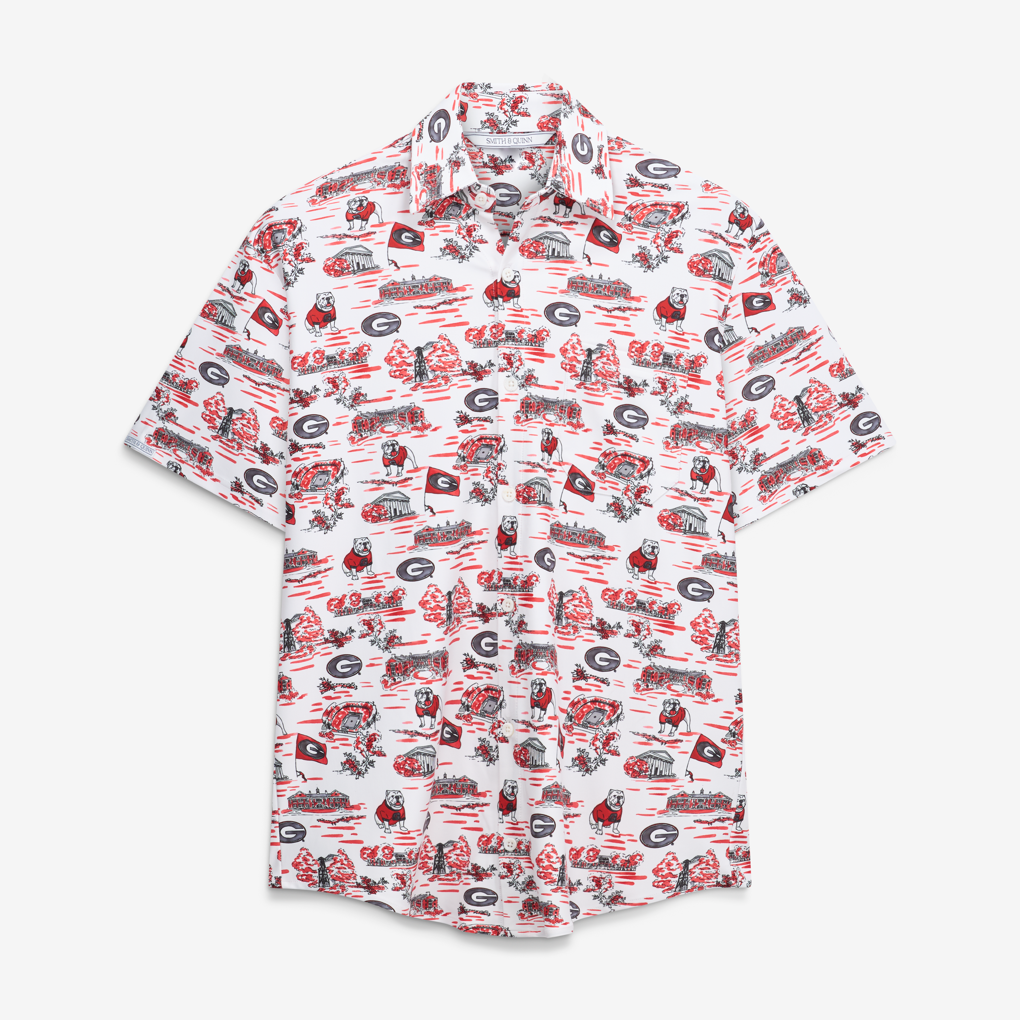 Men's Smith & Quinn White Georgia Bulldogs Toile Boatyard Button-Up Shirt