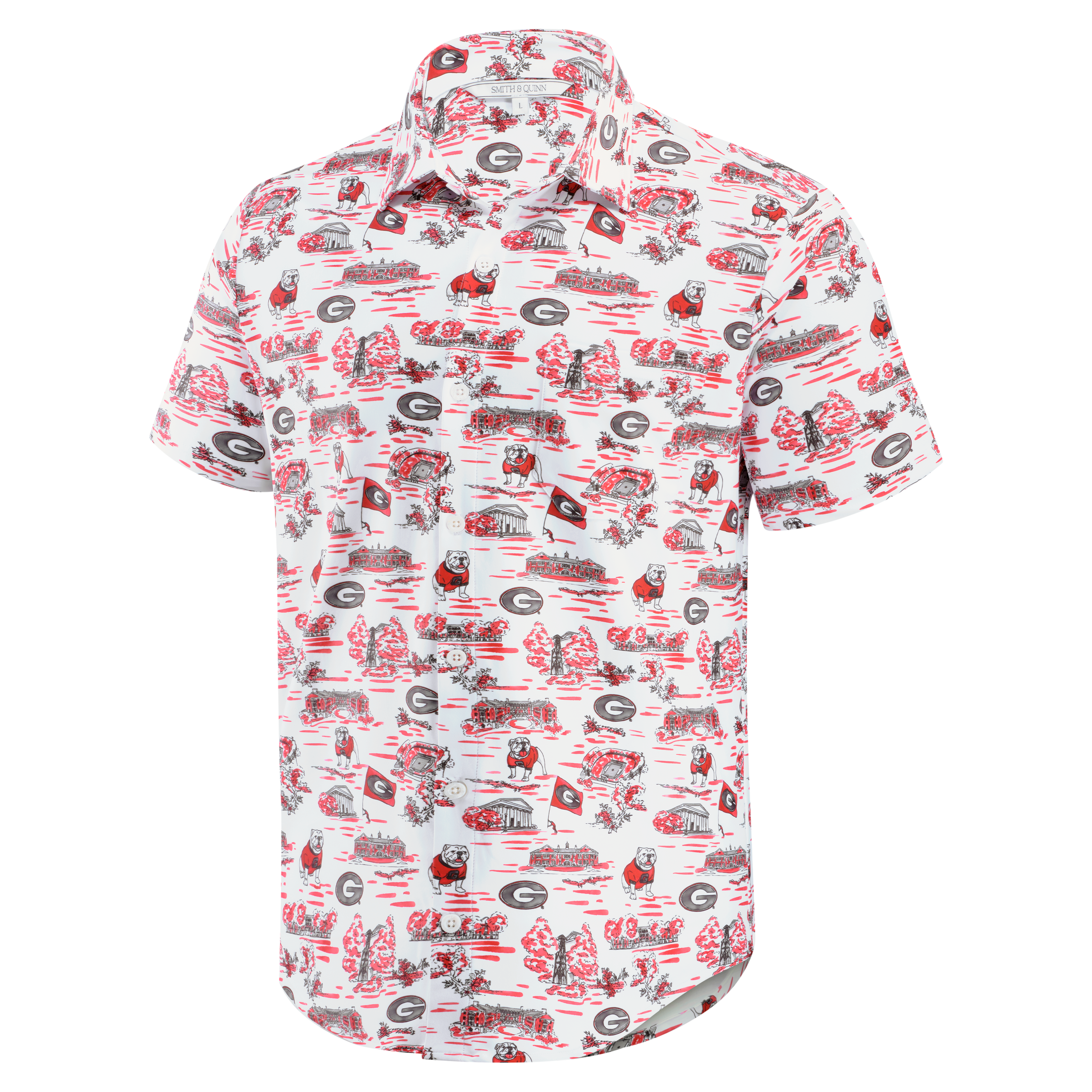 Men's Smith & Quinn White Georgia Bulldogs Toile Boatyard Button-Up Shirt