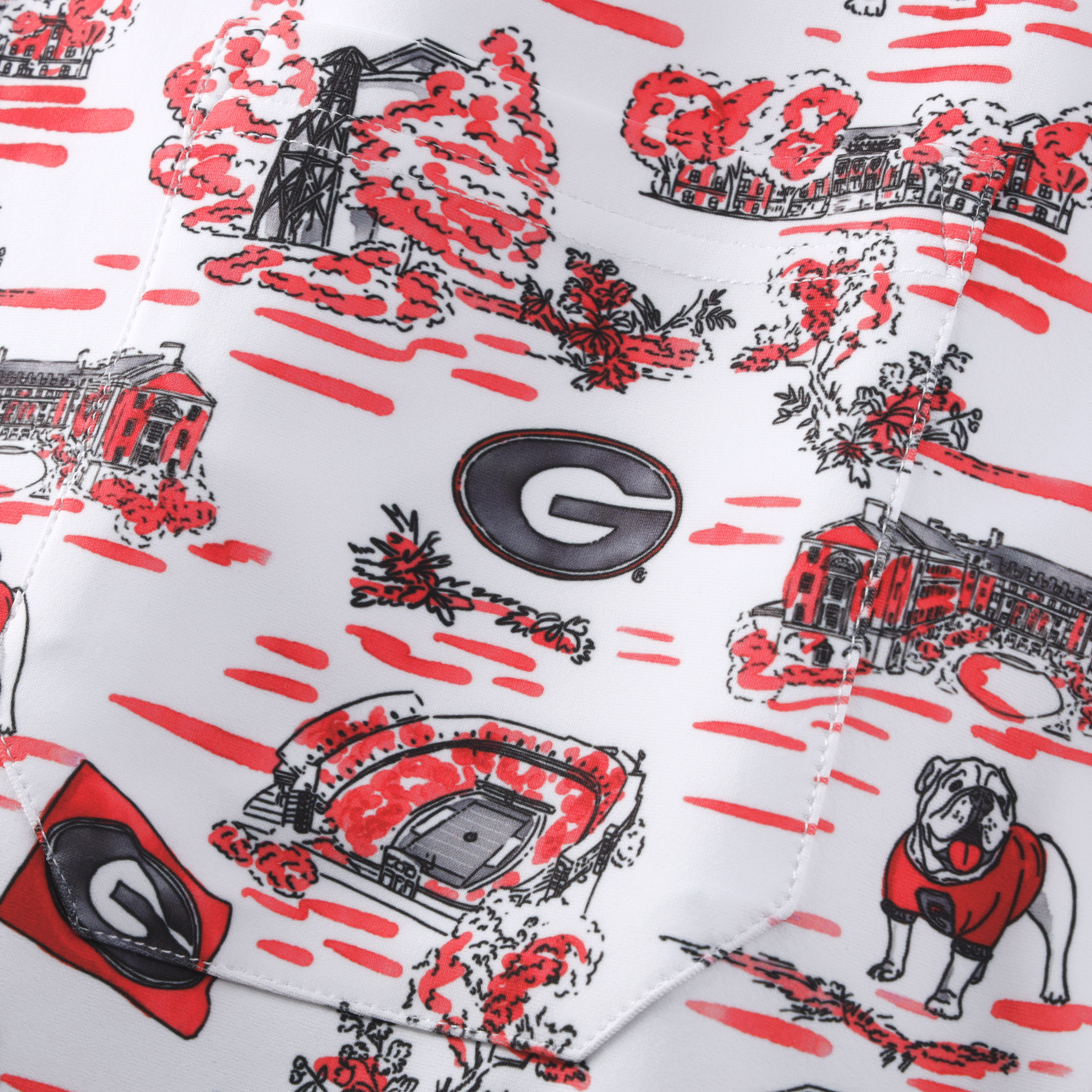 Men's Smith & Quinn White Georgia Bulldogs Toile Boatyard Button-Up Shirt