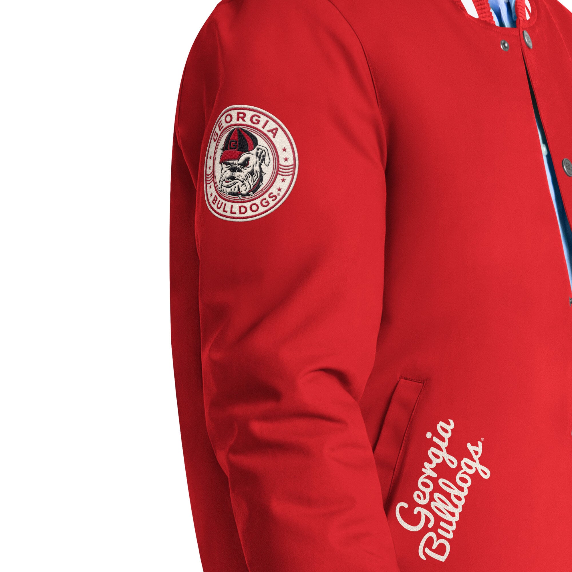 Veste universitaire Starter blanche Georgia Bulldogs Spectator à boutons-pression pour homme