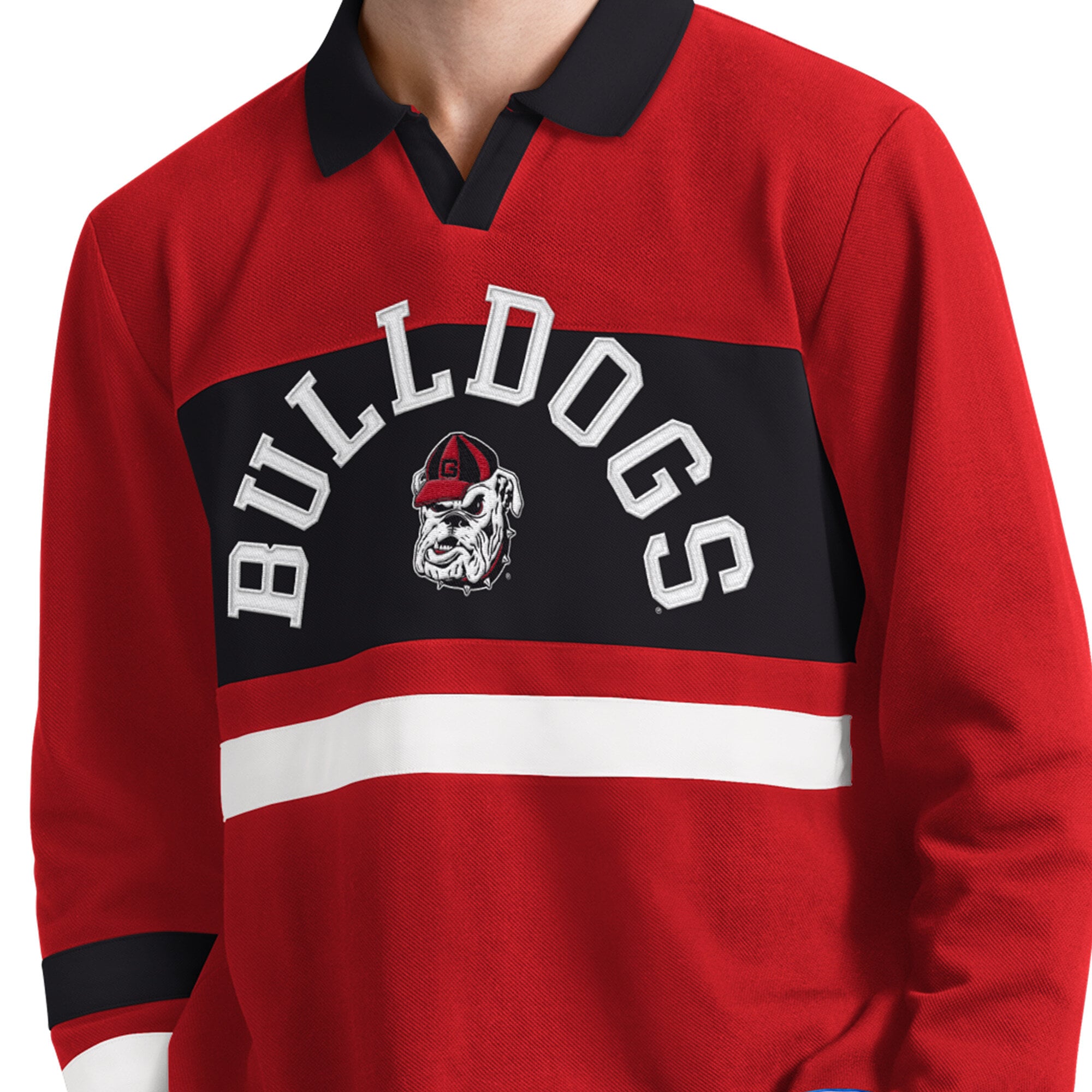 Maillot de rugby Starter rouge pour homme, aux couleurs des Georgia Bulldogs.