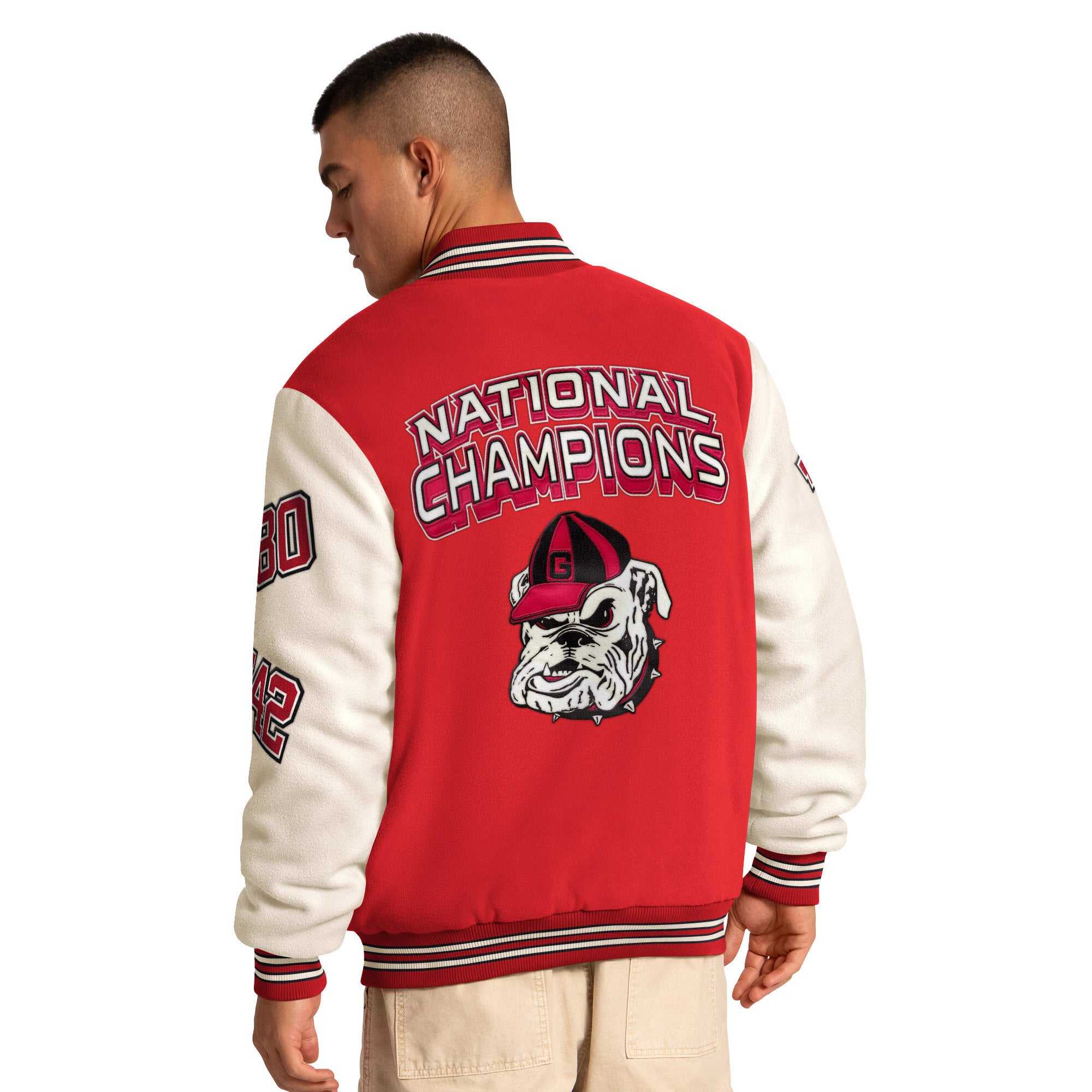Veste commémorative Starter rouge Georgia Bulldogs Triple Crown pour homme, à boutons-pression.