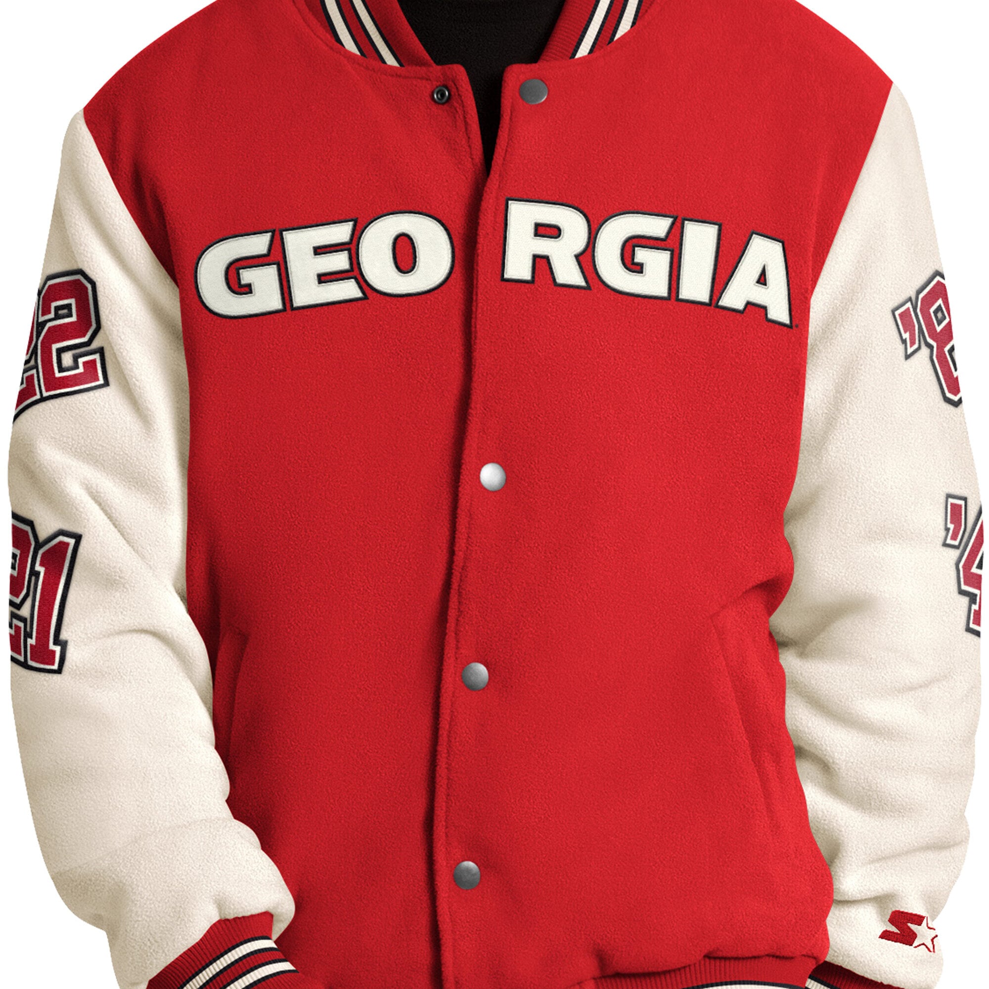 Veste commémorative Starter rouge Georgia Bulldogs Triple Crown pour homme, à boutons-pression.