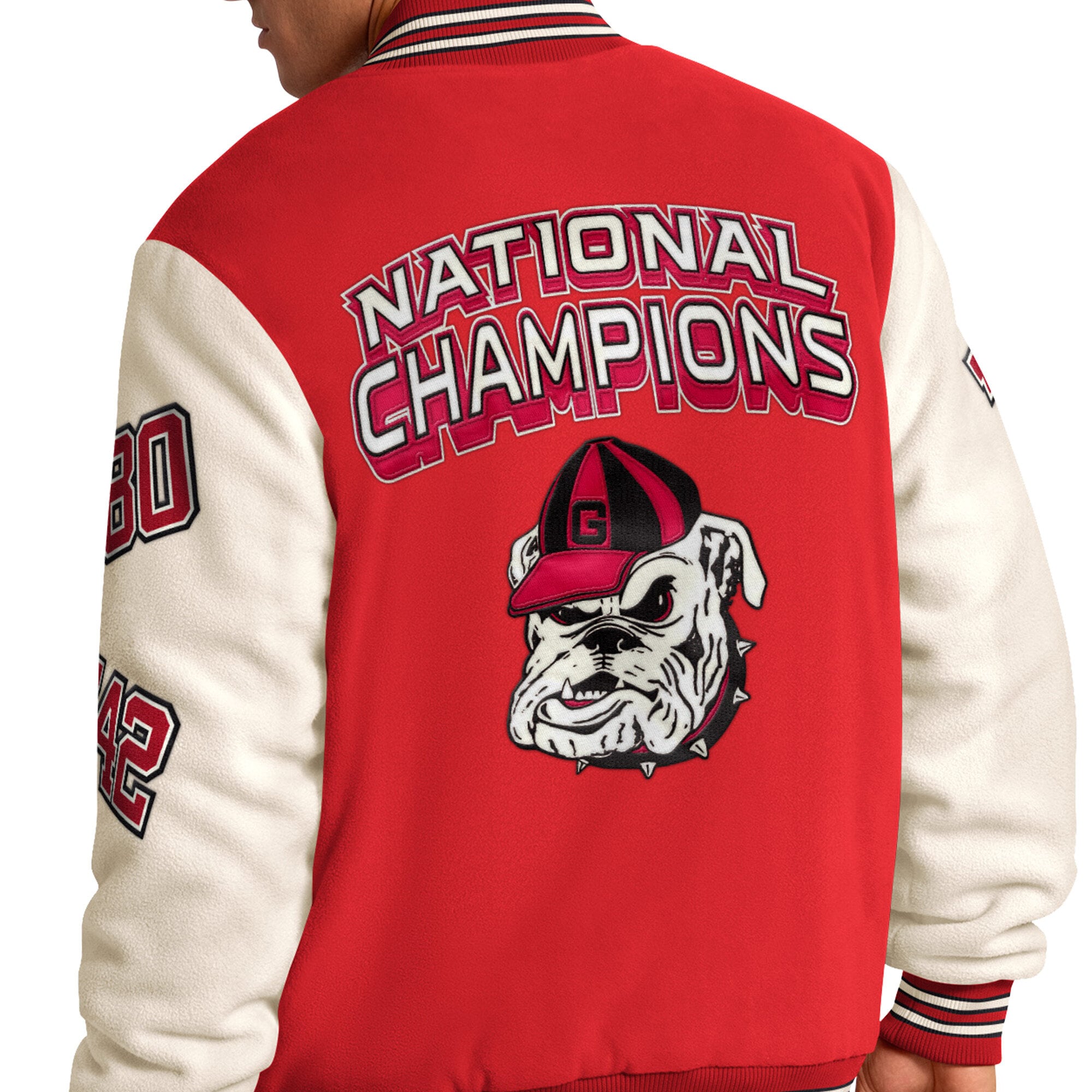 Veste commémorative Starter rouge Georgia Bulldogs Triple Crown pour homme, à boutons-pression.