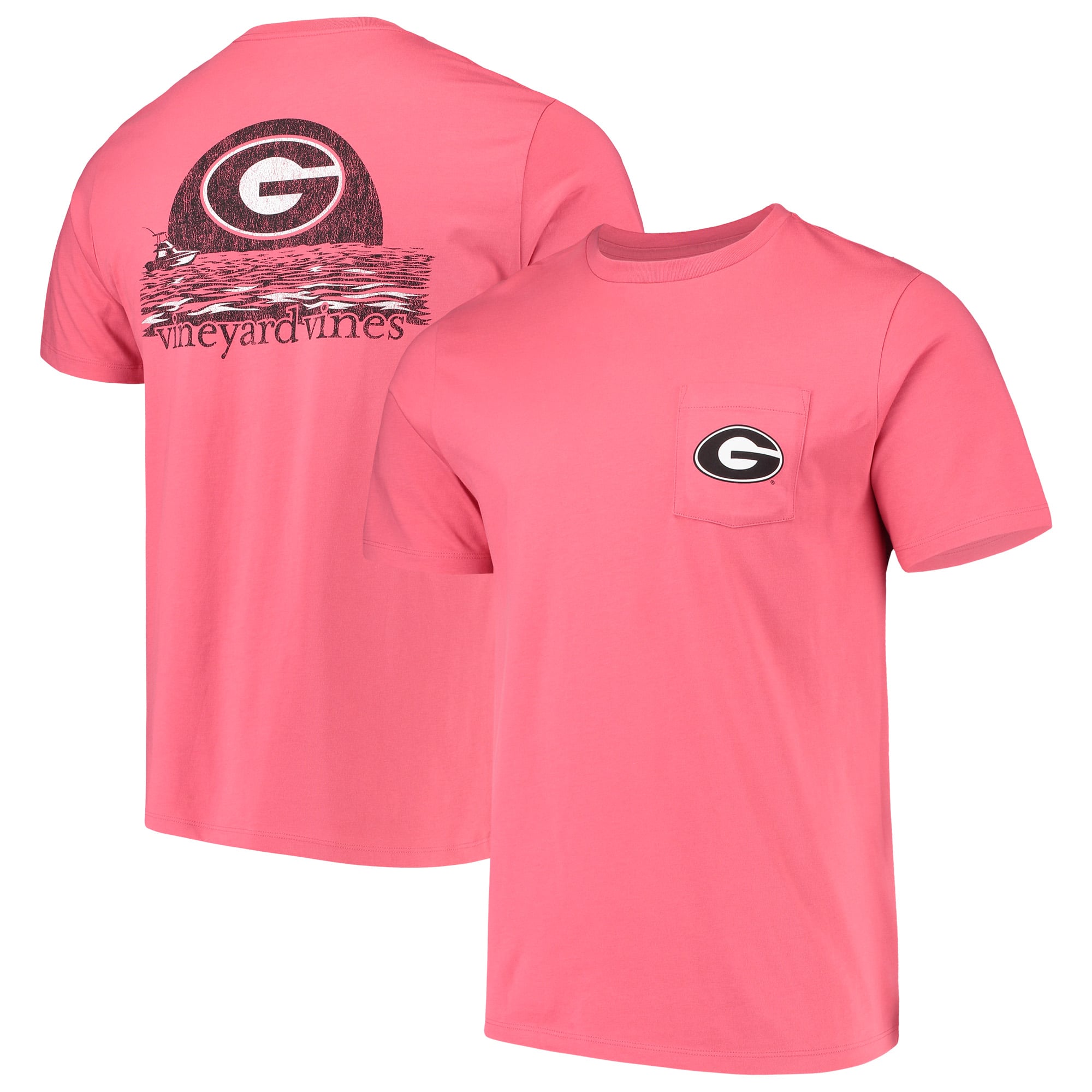 Men's Vineyard Vines Red Georgia Bulldogs Sunset T-Shirt