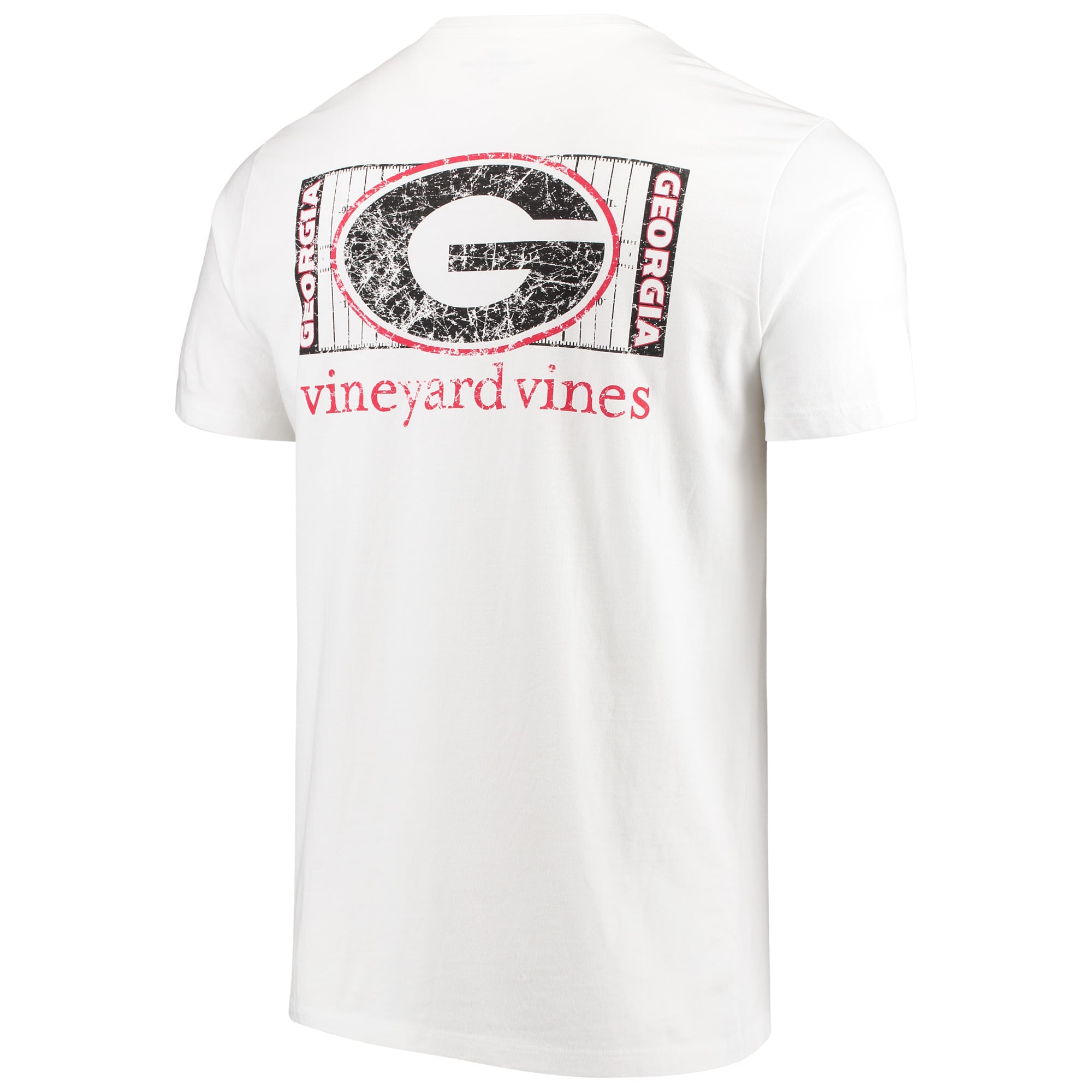 Men's Vineyard Vines White Georgia Bulldogs Football Field T-Shirt