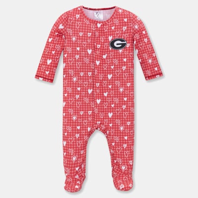Georgia Bulldogs ZooZatz Newborn & Infant Hearts Magnetic Closure Sleeper - Red